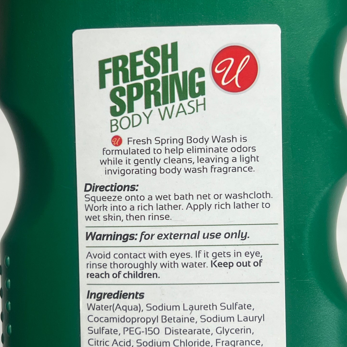 ZA@ U (12 PACK) Fresh Spring Body Wash Long Lasting Exhilarating Scent  12 fl oz  82702