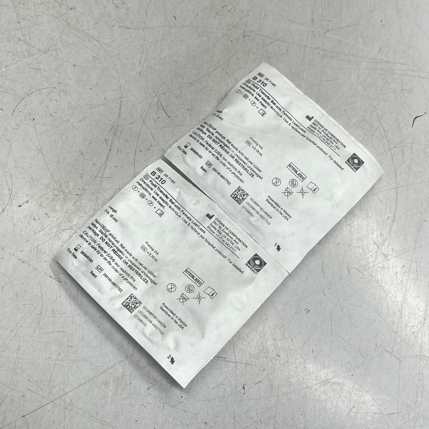 CODAN (50 PACK) Fluid Transfer Set W/ Female Luer Lock Sterile Clear BB 01/30