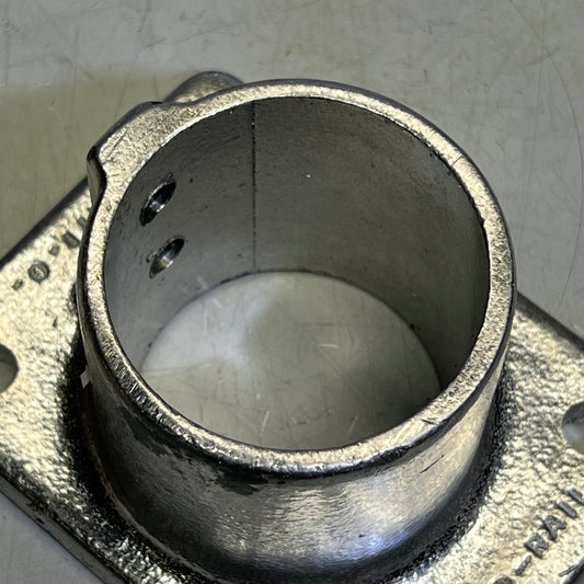 HOLLAENDER Aluminum Rectangle Base Flange Mount 5" L - 2-3/8" Dia Silver 47-9