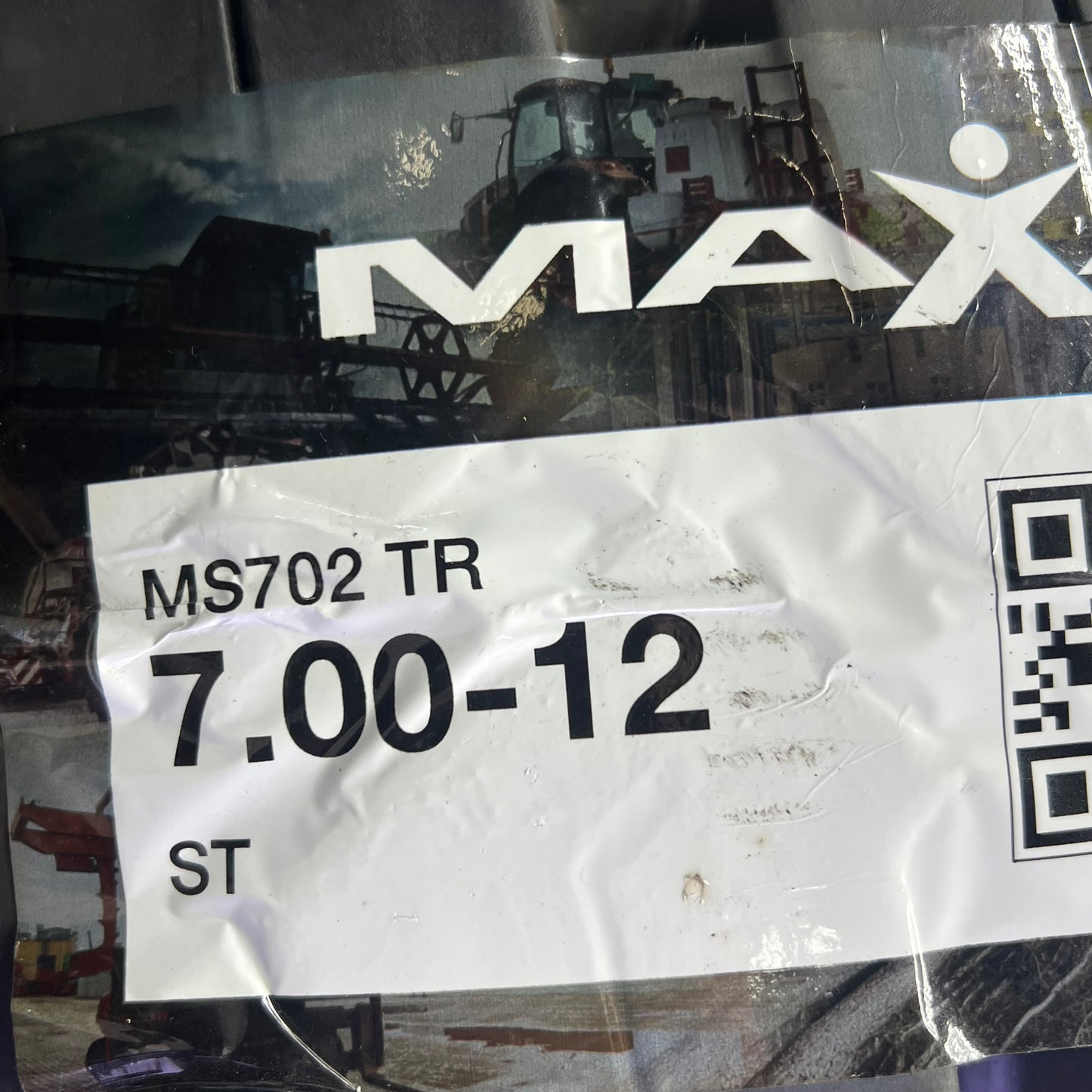 MAXAM Premium Traction Multi Layer Industrial Tire  Black 7.00-12 MS702 5.00S