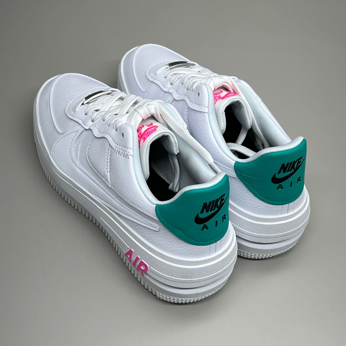 NIKE Air Force 1 PLT.AF.ORM Tapered Toe Sz Women's 9 White/Pink/Blue FN7180-100