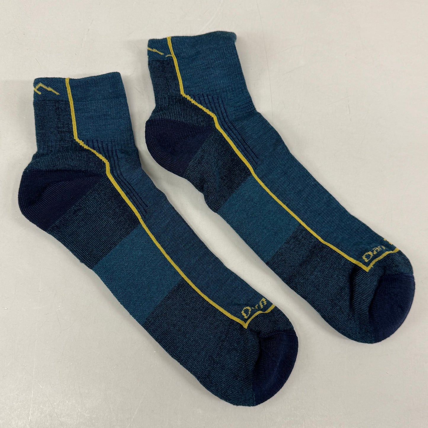 DARN TOUGH Hike/Trek 1/4 Socks Lightweight Men SZ XL 12.5-14.5 Dark Teal Merino Wool