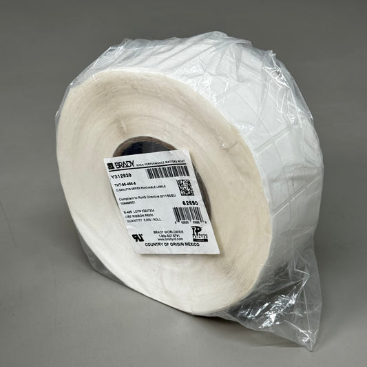 BRADY Vinyl Cloth Printer Labels THT-95-498-5 5,000/a Roll White