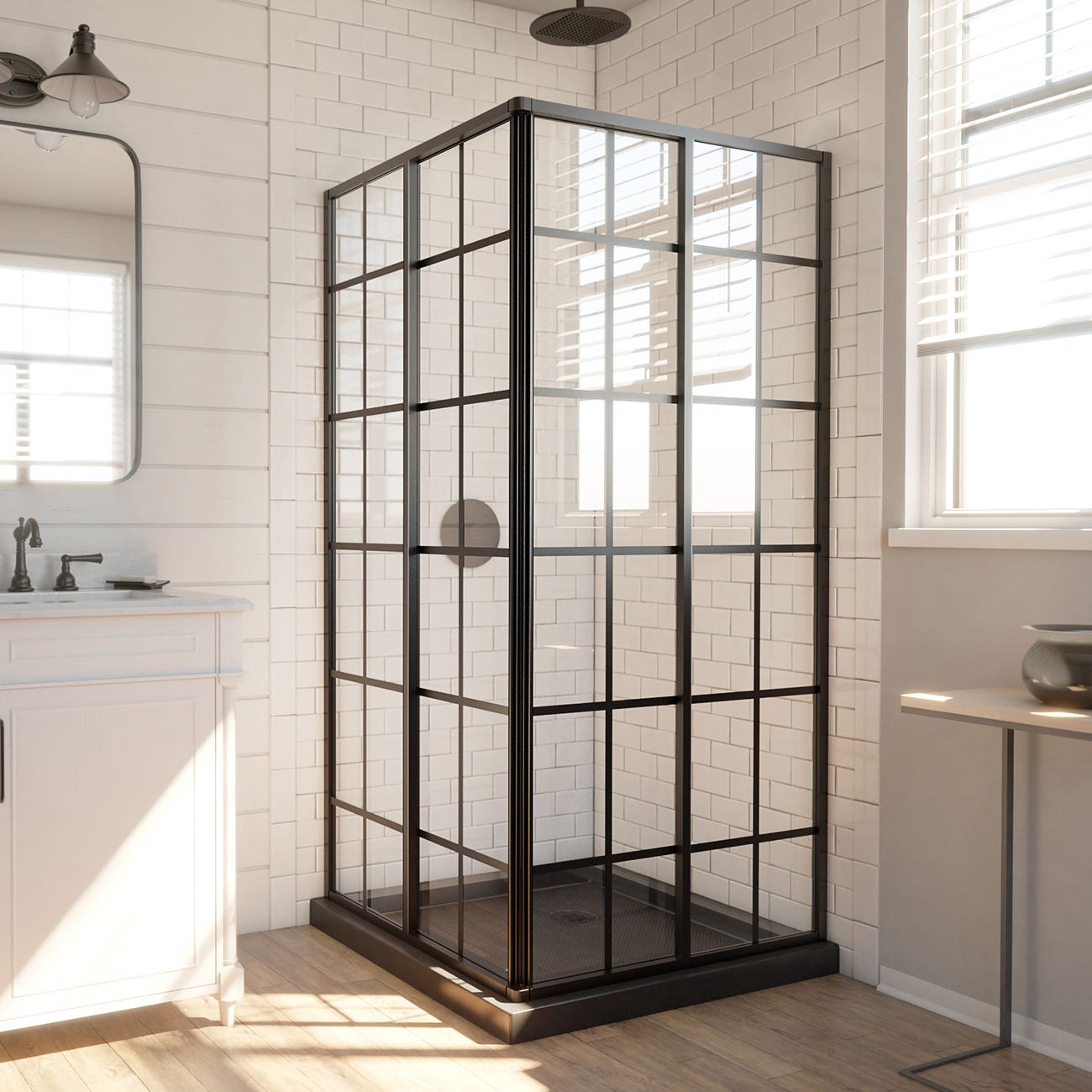 ZA@ Pallet of DREAMLINE French Corner Flamed Sliding Glass Shower Enclosure SHEN-8140400-89 (New)