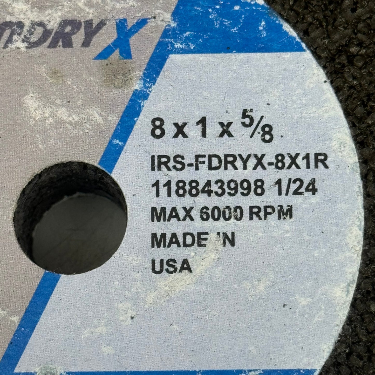 NORTON Foundry X Grinding Wheel 8"x1"x5/8" Black