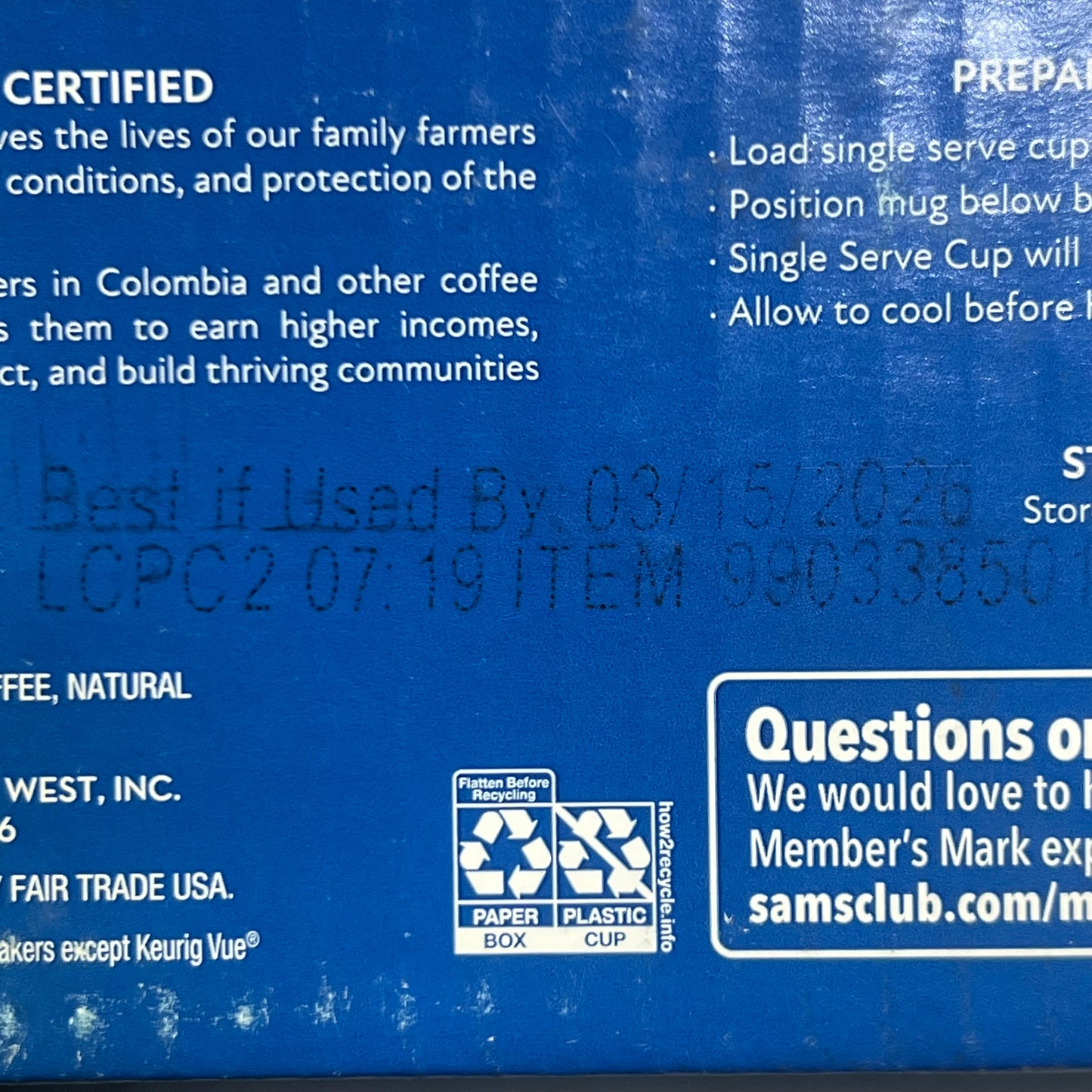 MEMBER'S MARK (80 PACK) Medium Roast Coffee Pods, Caramel Vanilla Cream 0.35 oz. BB 03/26