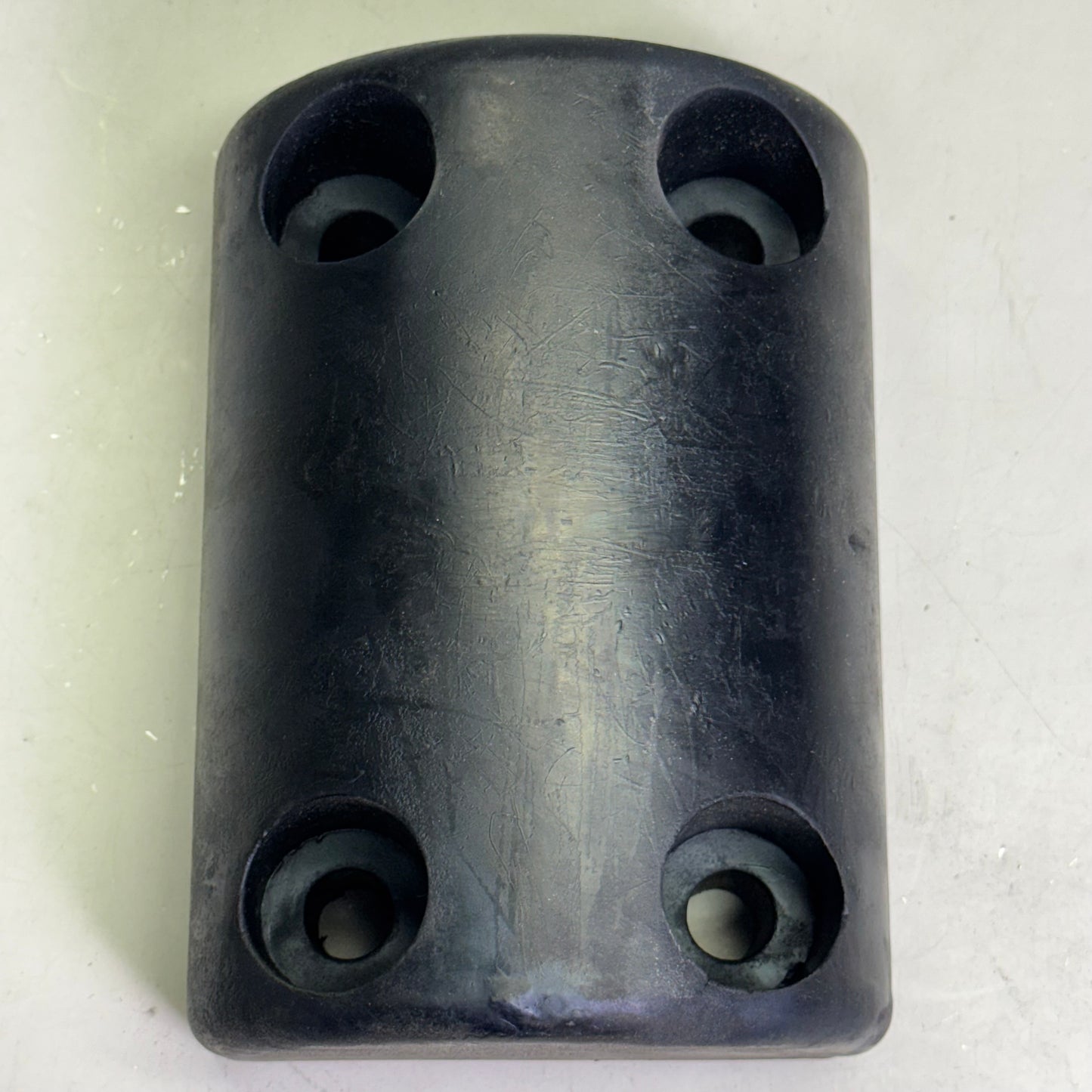 DIAMONRUBBER (2 PACK) 4 Hole Semi Oval Reinforced Rubber Bumper, Black