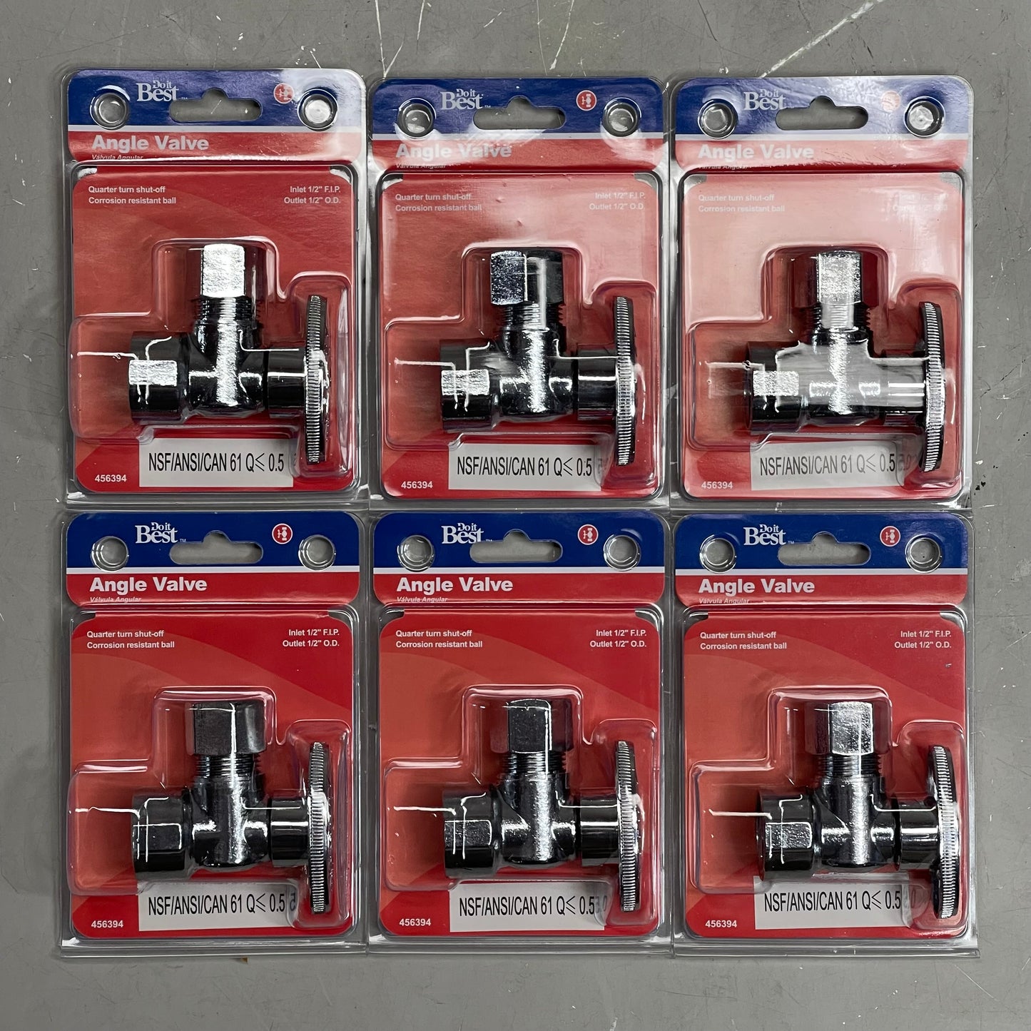 DO IT BEST (6 PACK) Quarter Turn Angle Valve 1/2" FIP x 1/2" OD 456394 DIB51-1PCLF