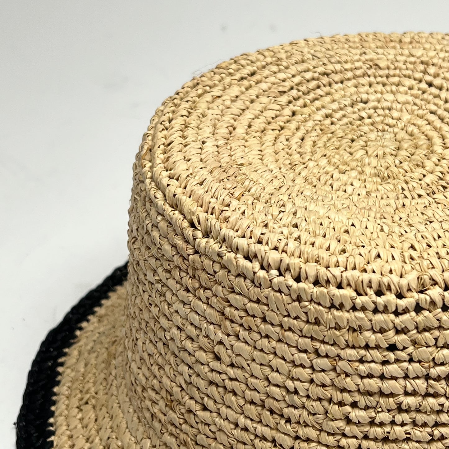 SAN DIEGO HAT Bucket Hat Woven Raffia Women's Sz O/S Natural/Black EWSDHS200NBK