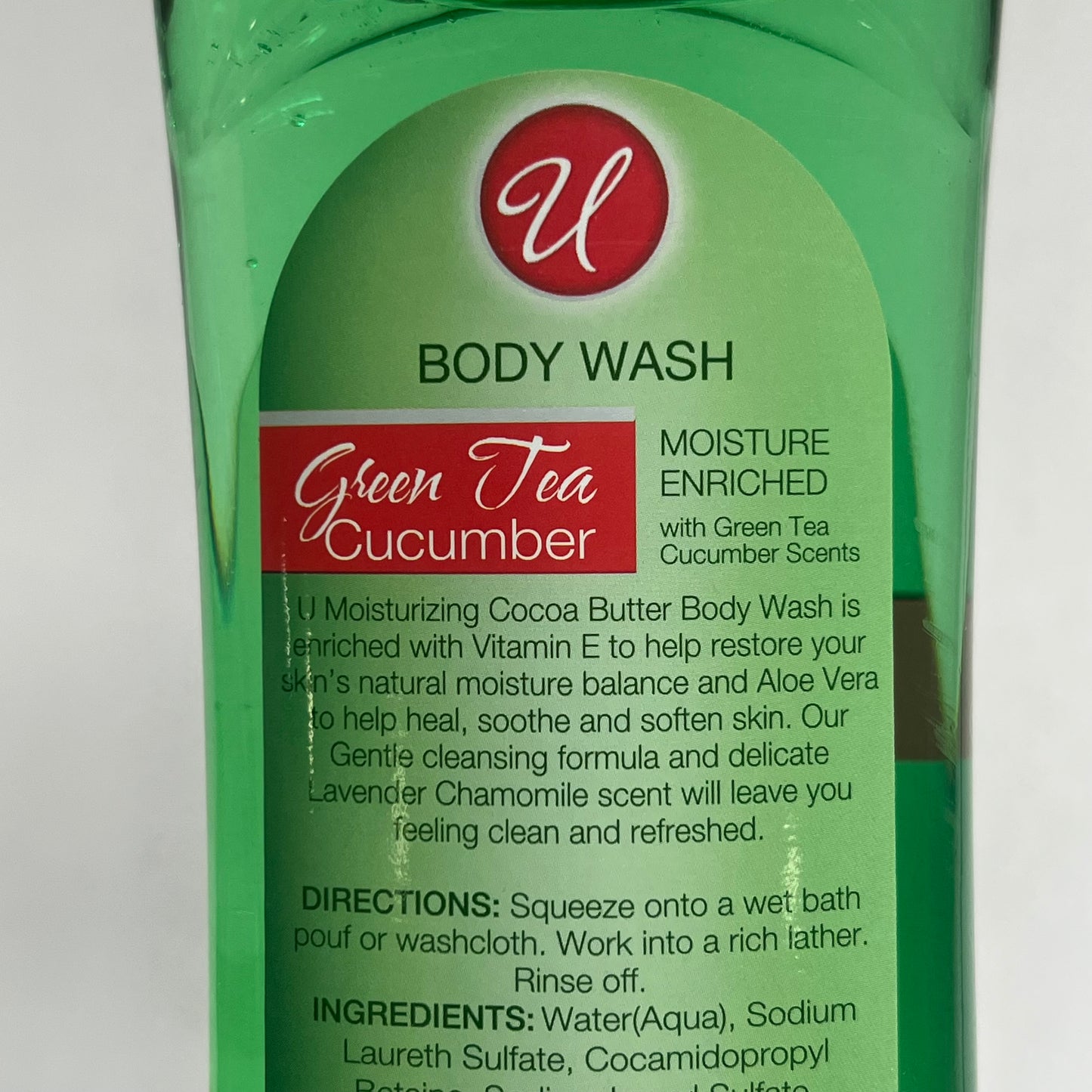 ZA@ U (6 PACK) Green Tea Cucumber Scent Body Wash 12 Fl Oz 55024