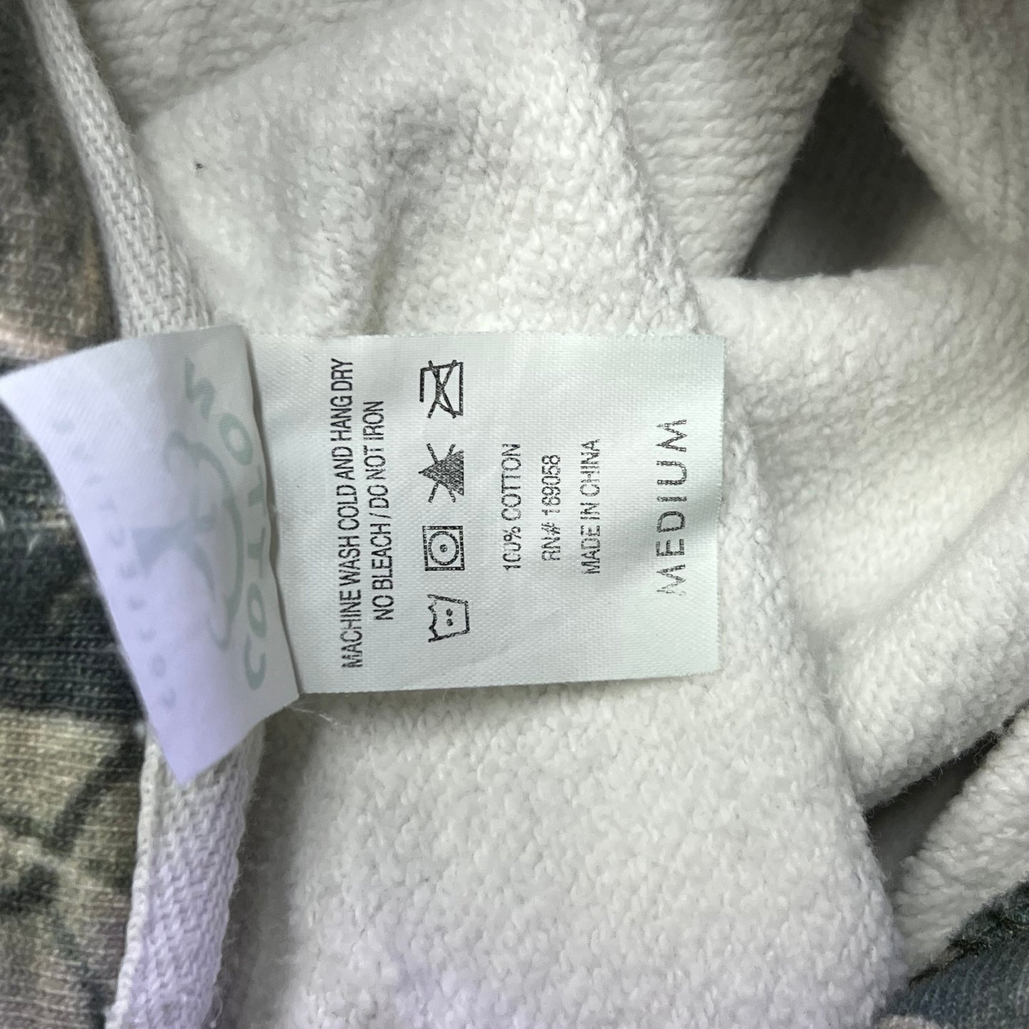 COTTON COLLECTIVE Special Hoodie 100% Cotton Fleece Unisex Sz M Camo Pattern