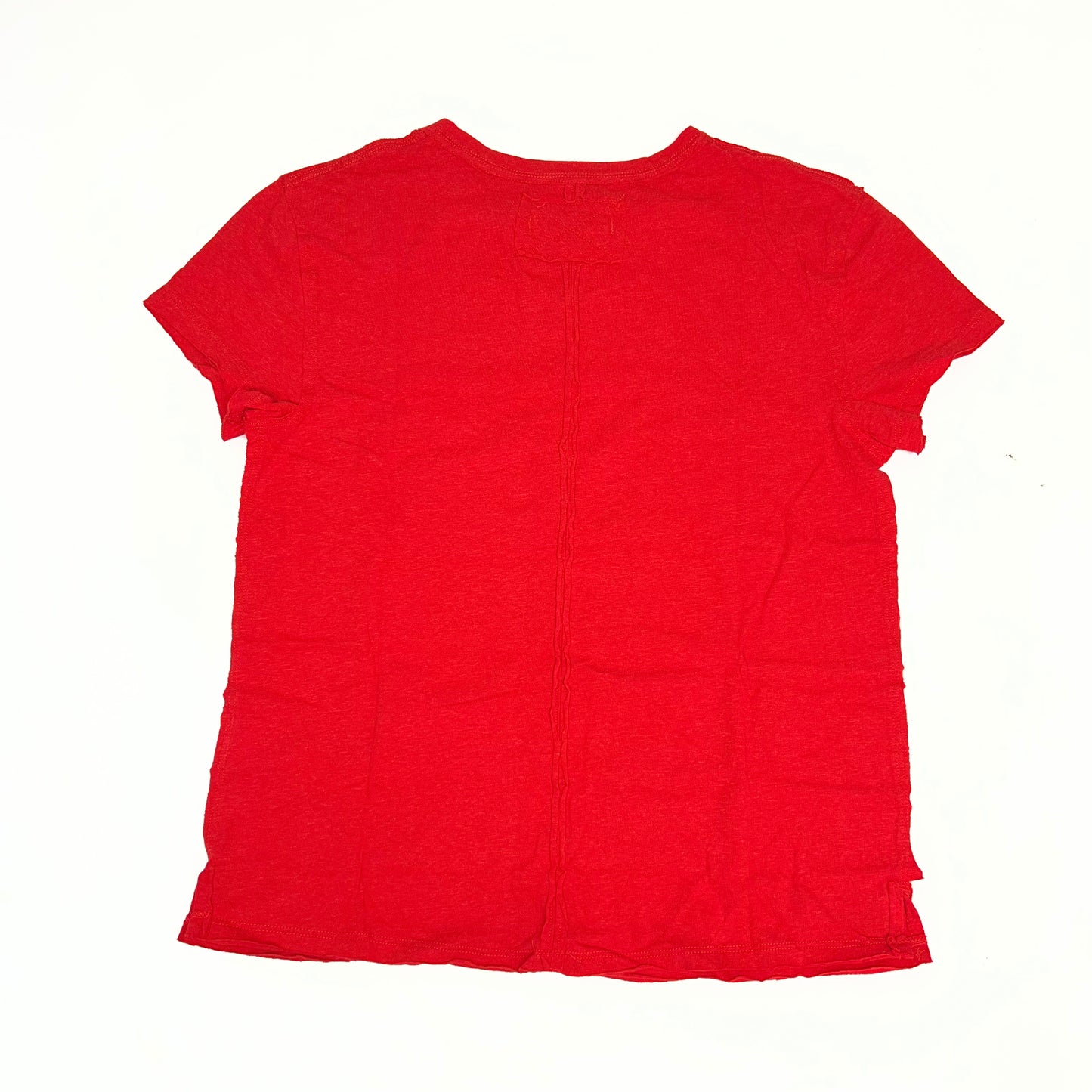 WE THE FREE Nova Tee Shirt Raw Edge T-shirt  Women's Sz S High Risk Red