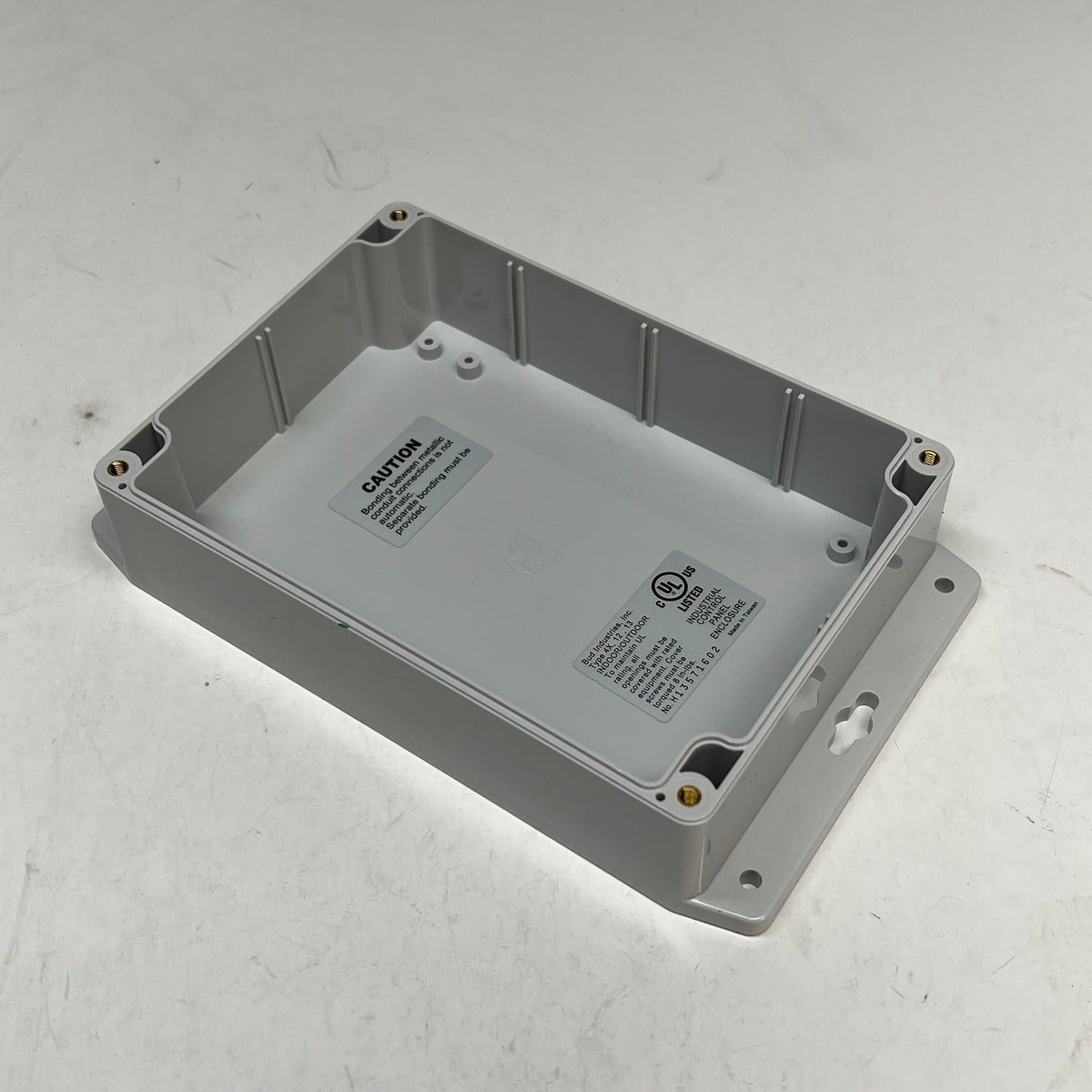 BUD INDUSTRIES  Ip65 Nema 4x Box W/ Mounting Brackets 6.7x4.8x2.2" Grey 1324-MB