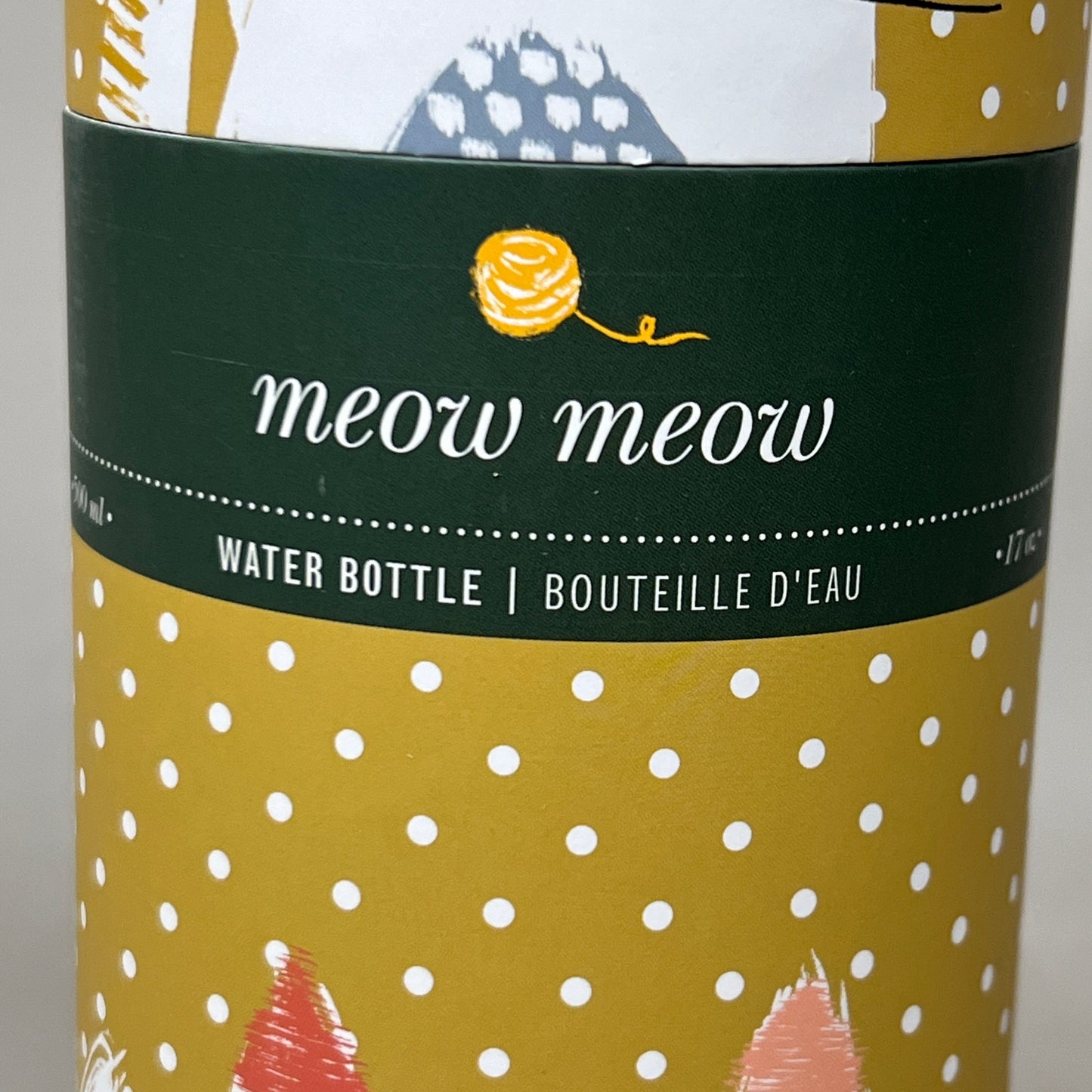 DANICA STUDIO Meow Meow Eco Friendly Water Bottle 17 oz/ 500 mL Yellow 7002061 (New)