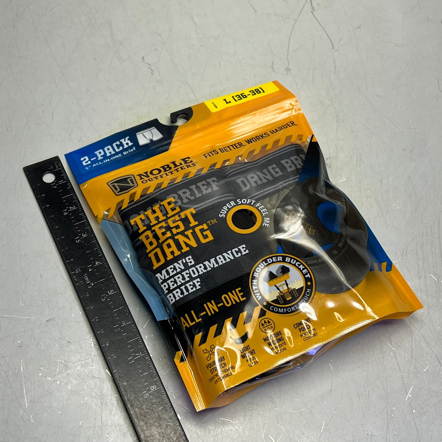 NOBLE OUTFITTERS (SET OF 2) The Best Dang Performance Brief Men's Sz L Olive