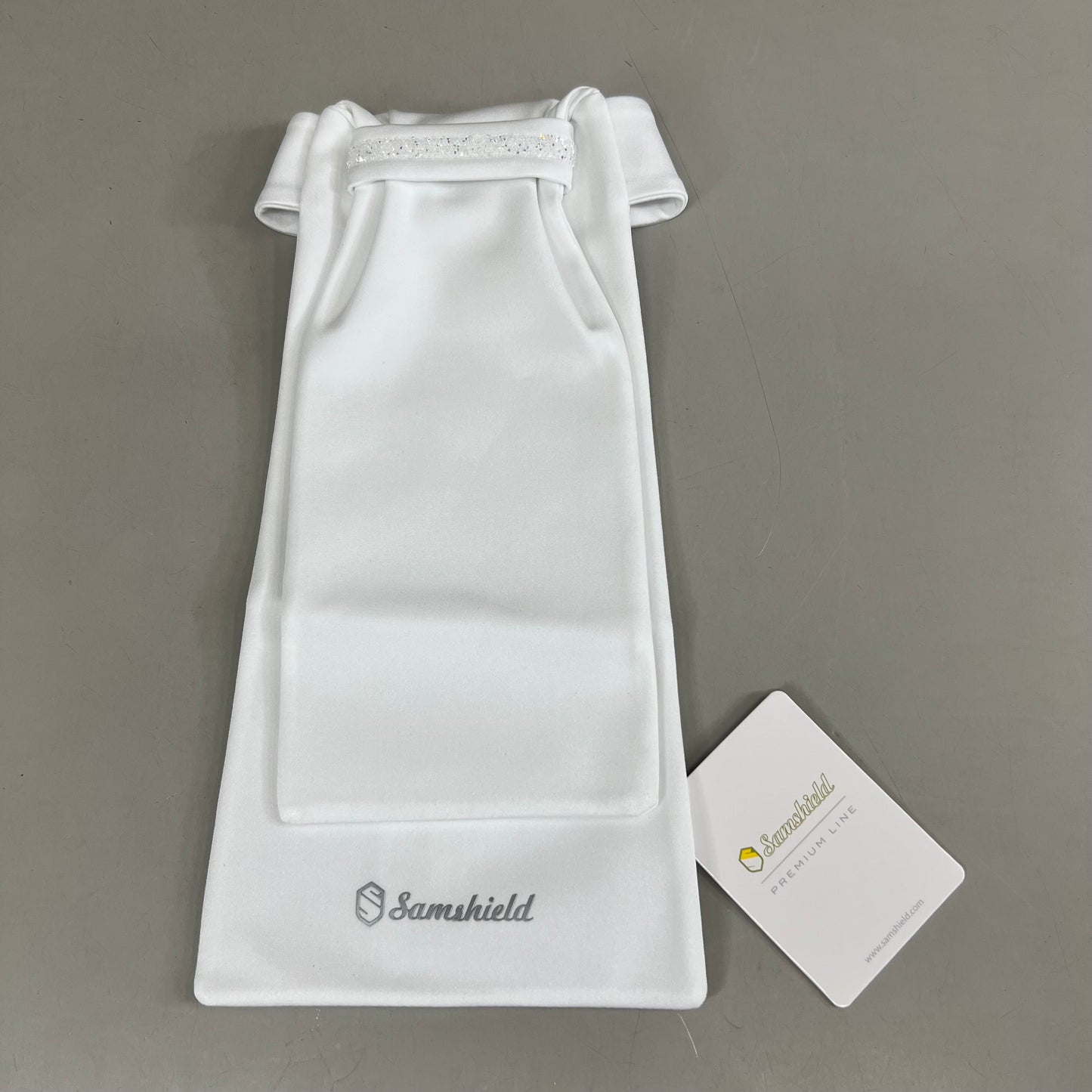 SAMSHIELD Plastron Premium Equestrian Riding Tie Women's Sz XS/S Holo White