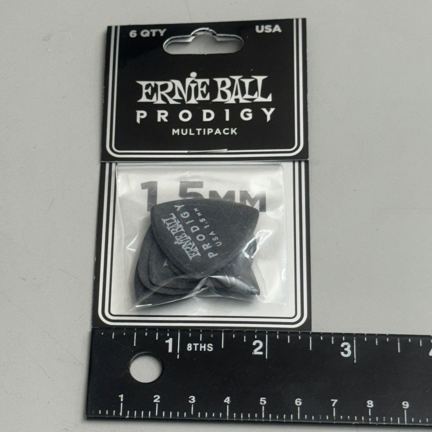 ERNIE BALL PRODIGY (10 Packs of 6) Delrin Black Guitar Picks 1.5 MM P09342