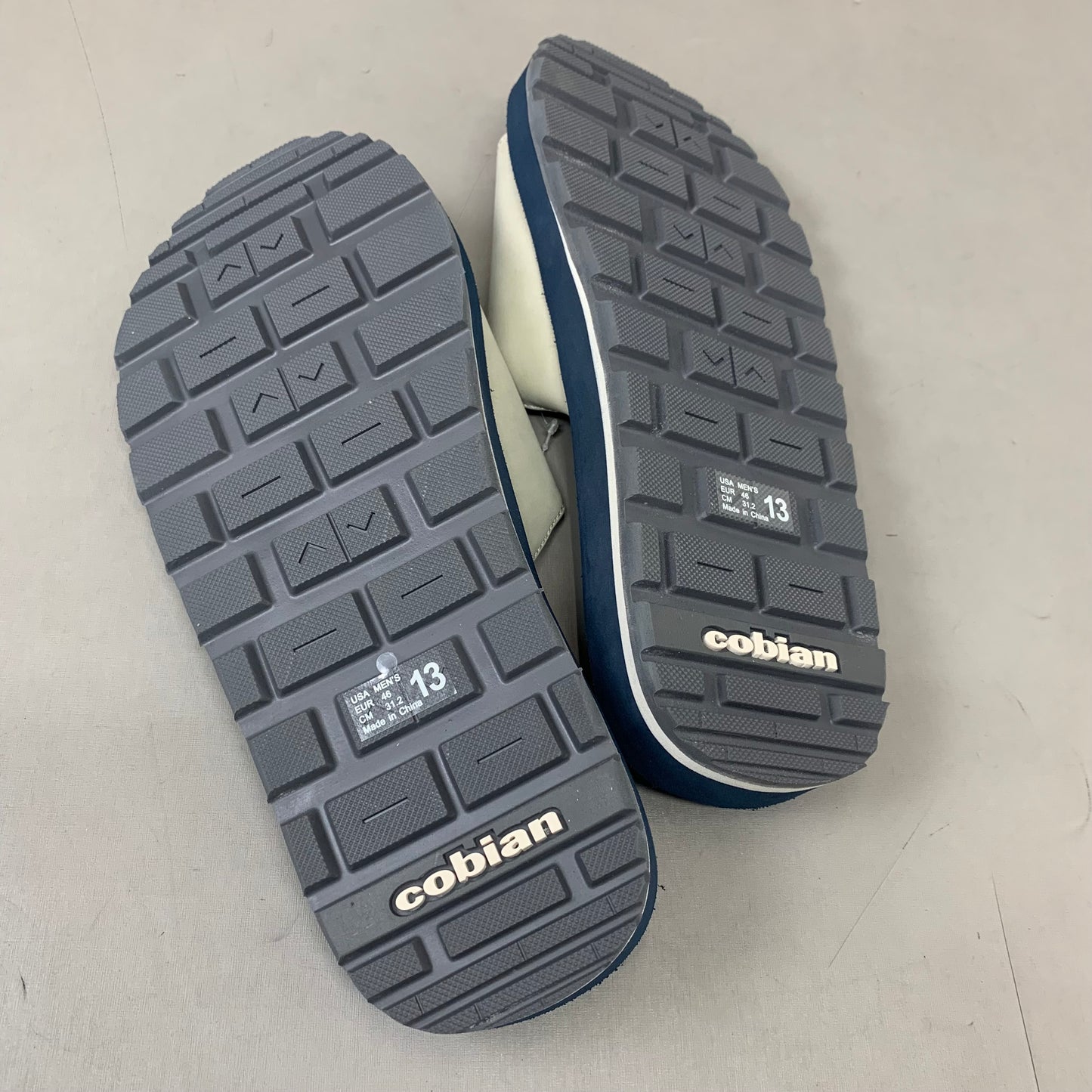 COBIAN DRT Synthetic Leather Strap Slide Sandals Men's Sz 13, 46 EU Navy DRS24-410-13