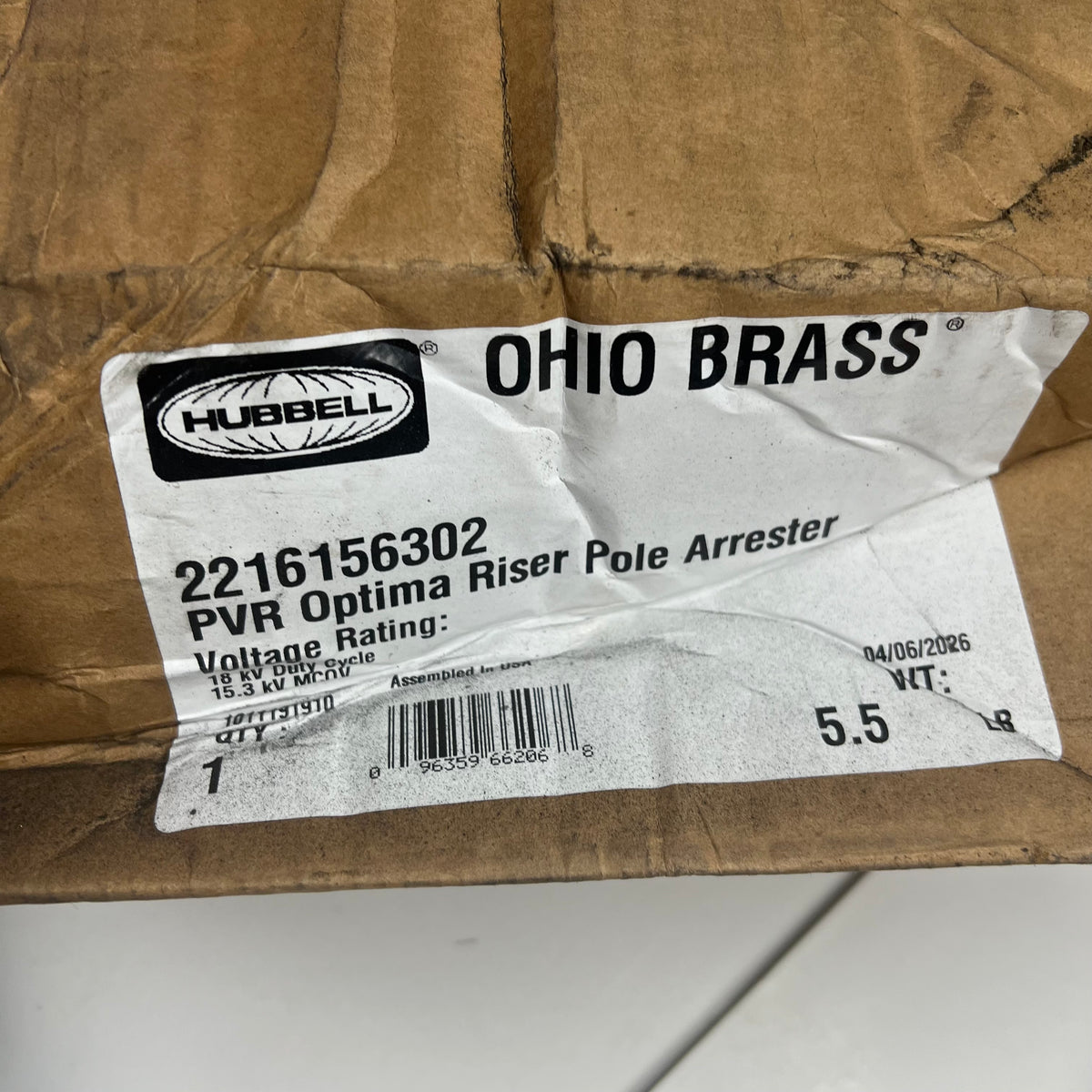 HUBBELL Power Pvr Optima Riser Pole Class Polymer Housed Surged 2216156302