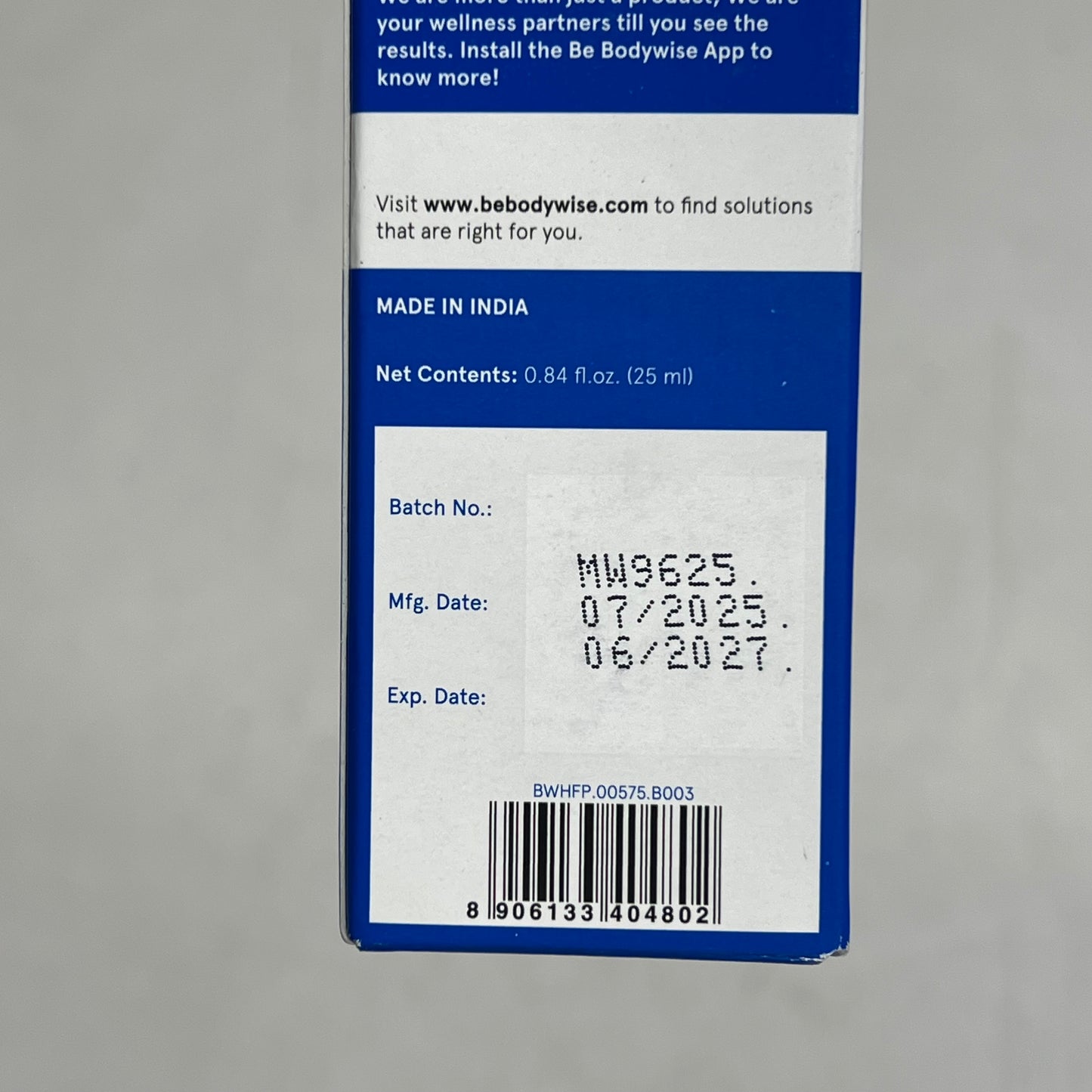 BE BODYWISE Hair Growth Serum Roll On For Thinning & Re-growth 0.84 Fl Oz