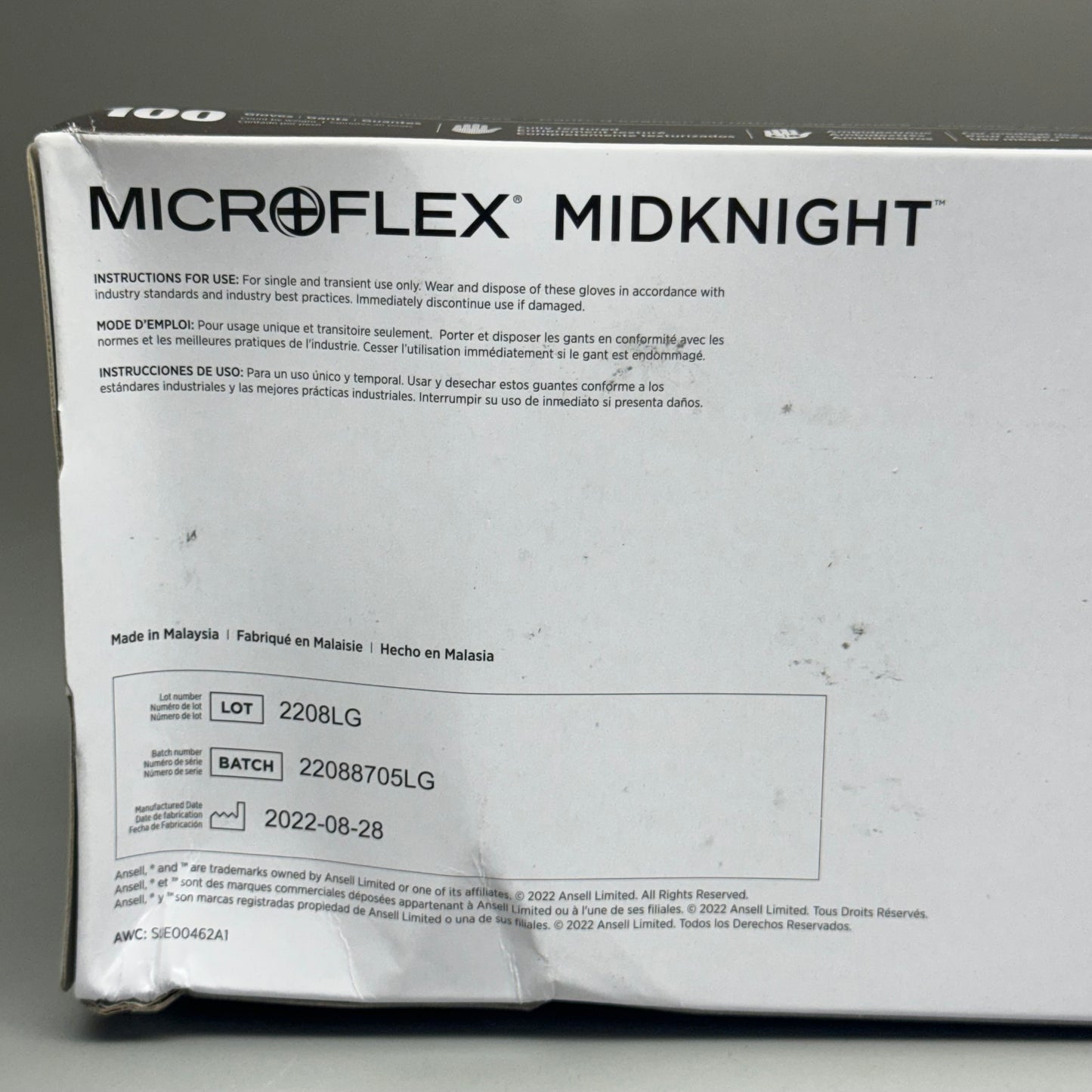 MICROFLEX (100 Pack) Midknight Nitrile Disposable Gloves Size: M MK-296-M