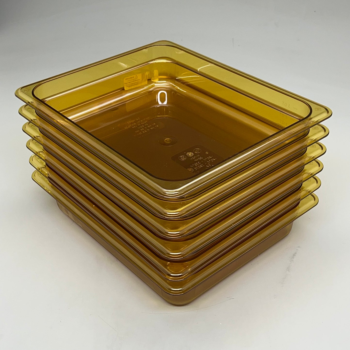 CAMBRO (6 PK) Amber High Heat Plastic Food Pan Half Size 12"x10"x2" 4QT 22HP150