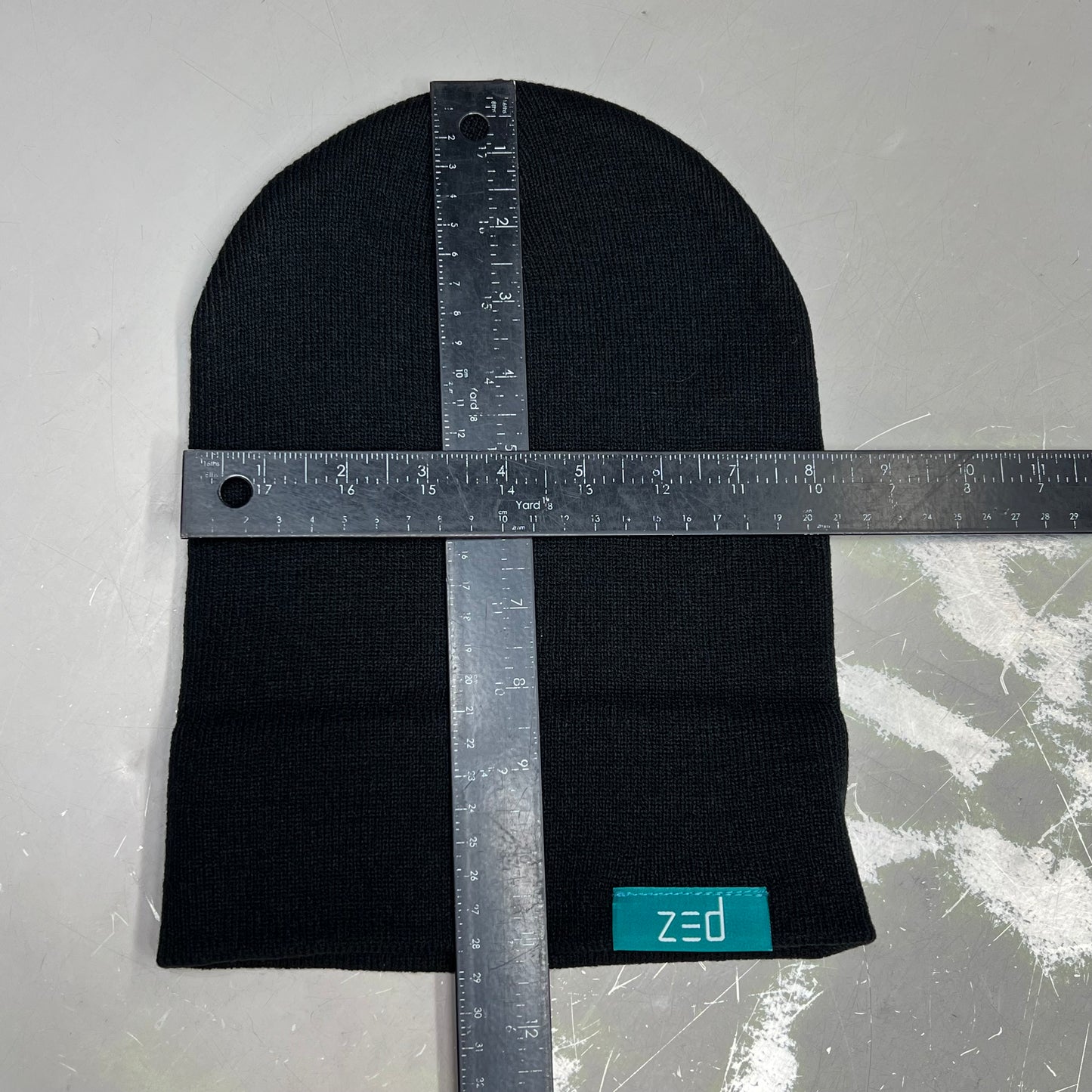 ZED Logo Infinity Fold Over Beanie 100% Acrylic One Size Black/Teal