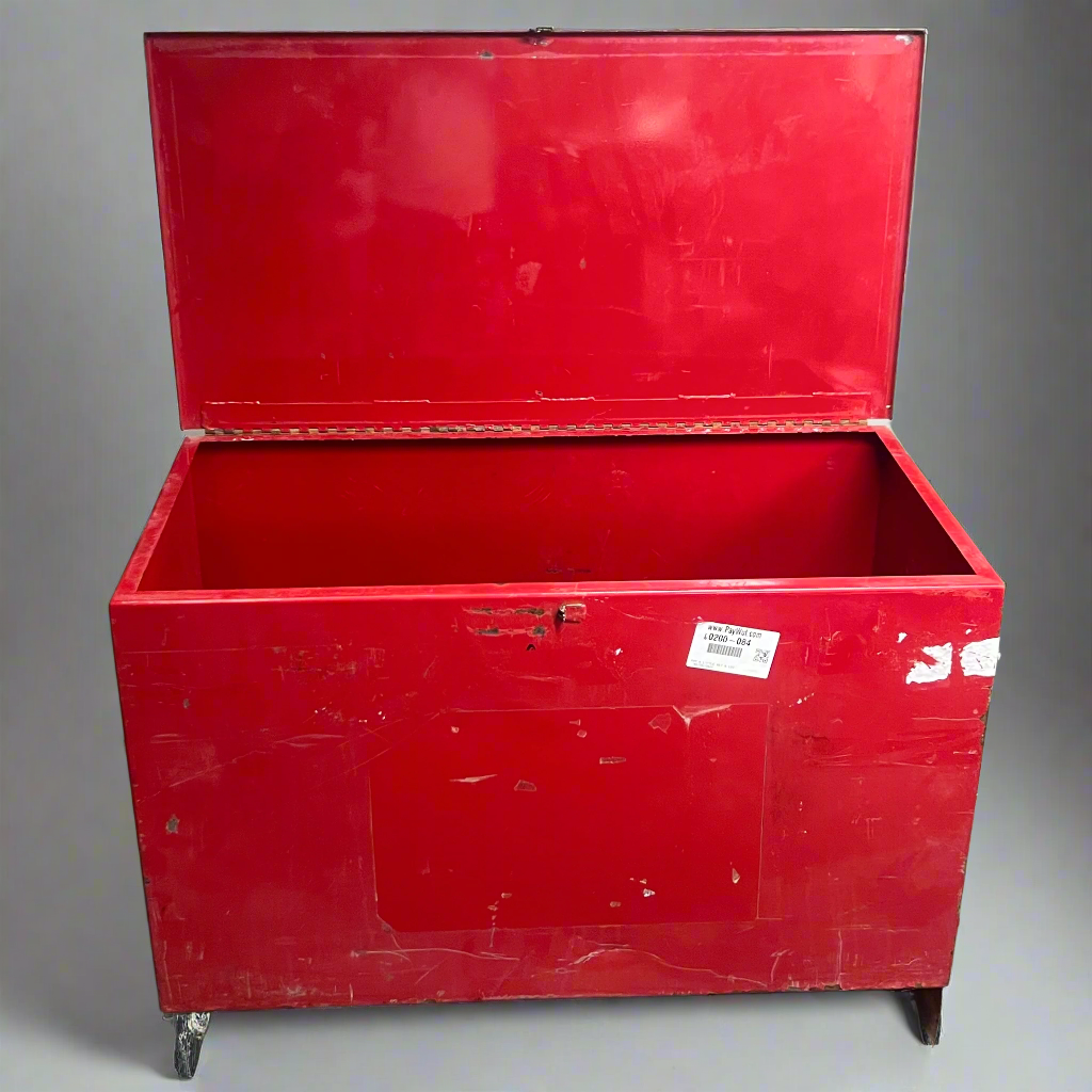 Power Climber Wire Rope Storage Box Red Heavy-Duty Steel 38"x20"x26"  (Damaged)