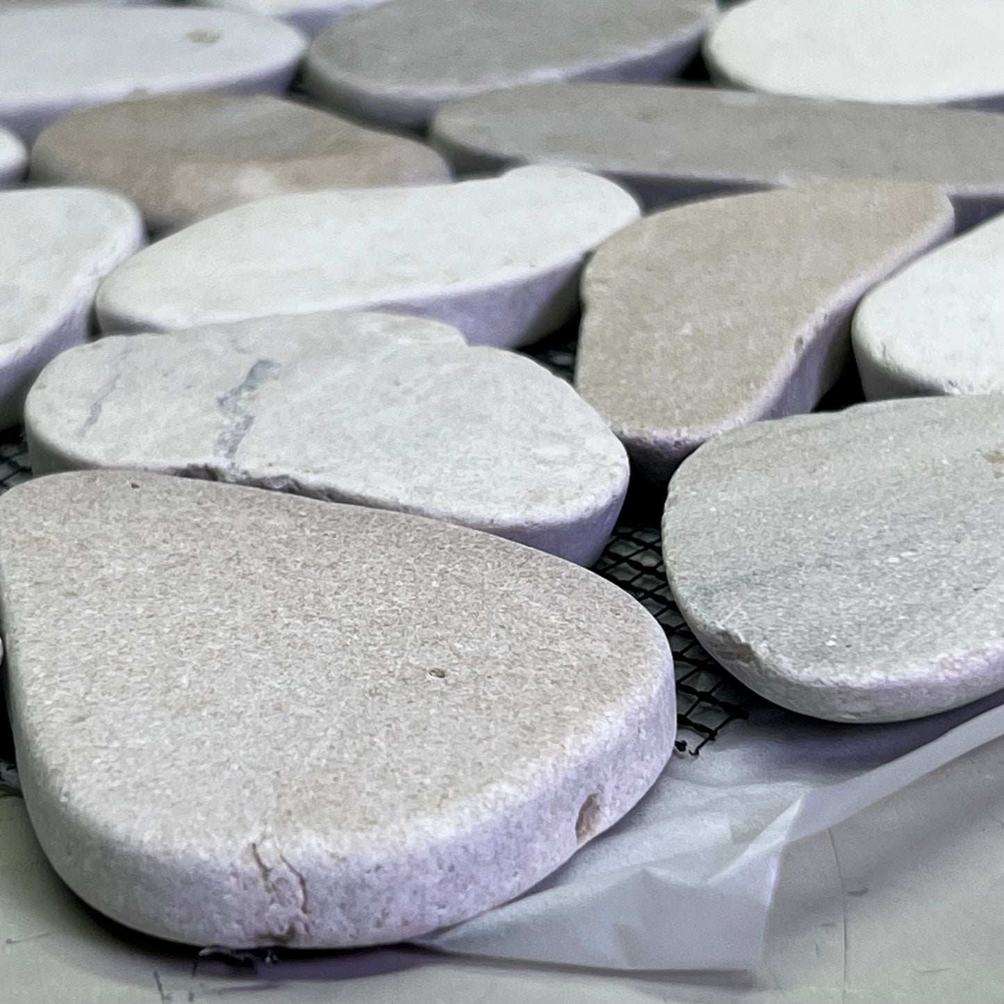 Natural Stone Tile (11 Pcs) 12" x 12" White/Beige Matt GAMI74