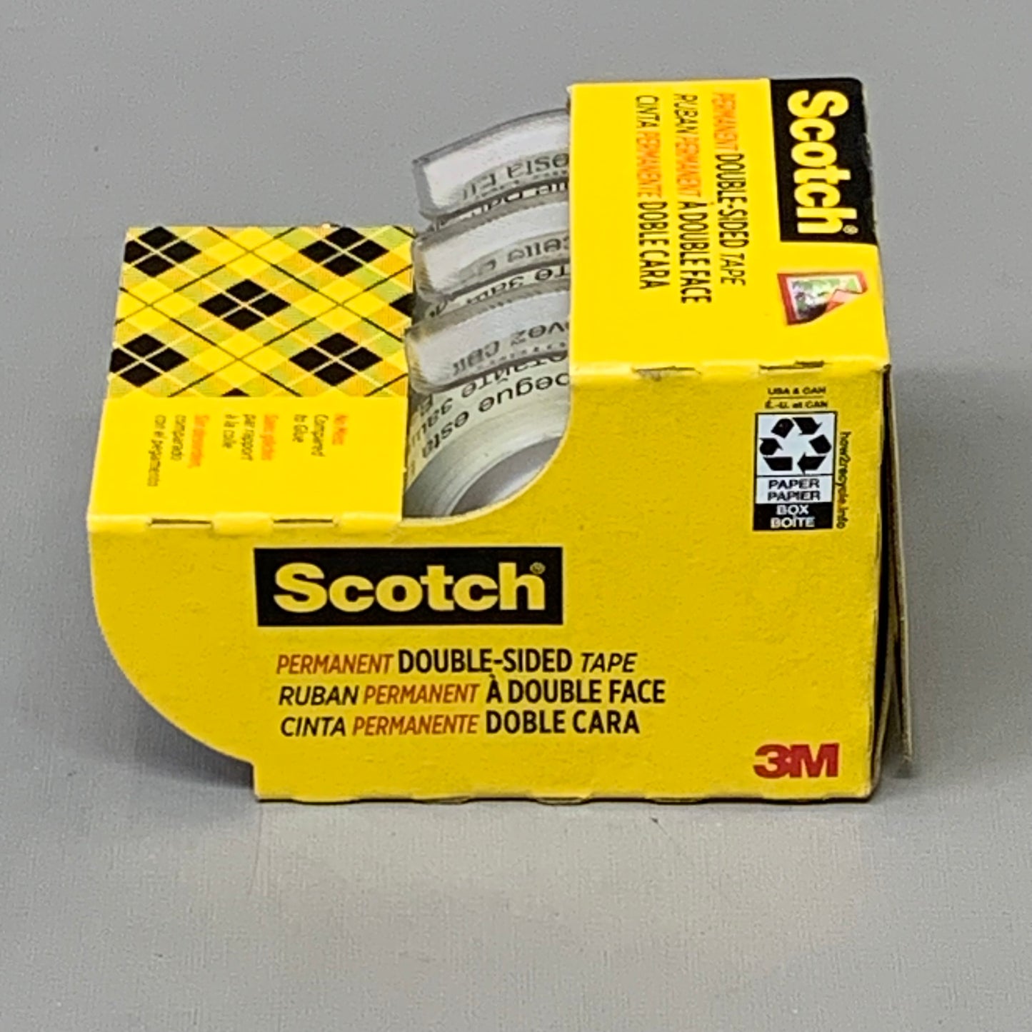 SCOTCH (2 PACK, 6 Total Rolls) Permanent Double Sided Clear Tape .5"X250" 3136-ESF