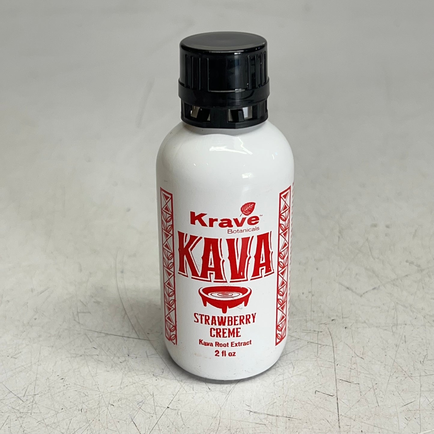 KRAVE (6 PACK) Kava Root Extract Glass Bottle Shots Strawberry Crème 2 Fl Oz