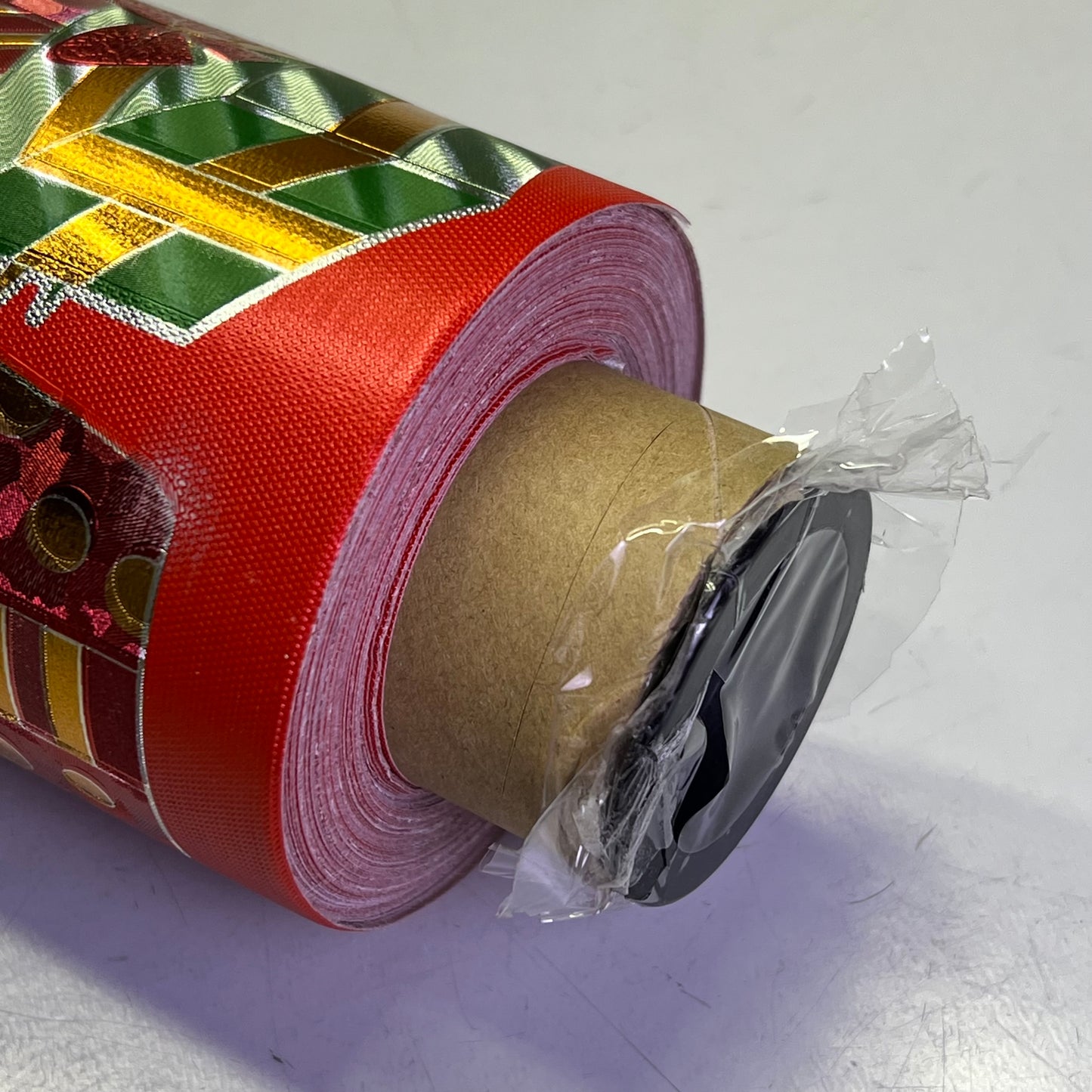 Christmas Shimmery Poinsettia, Candle & Bows Vinyl Table Cloth 54"x60' Red/Green