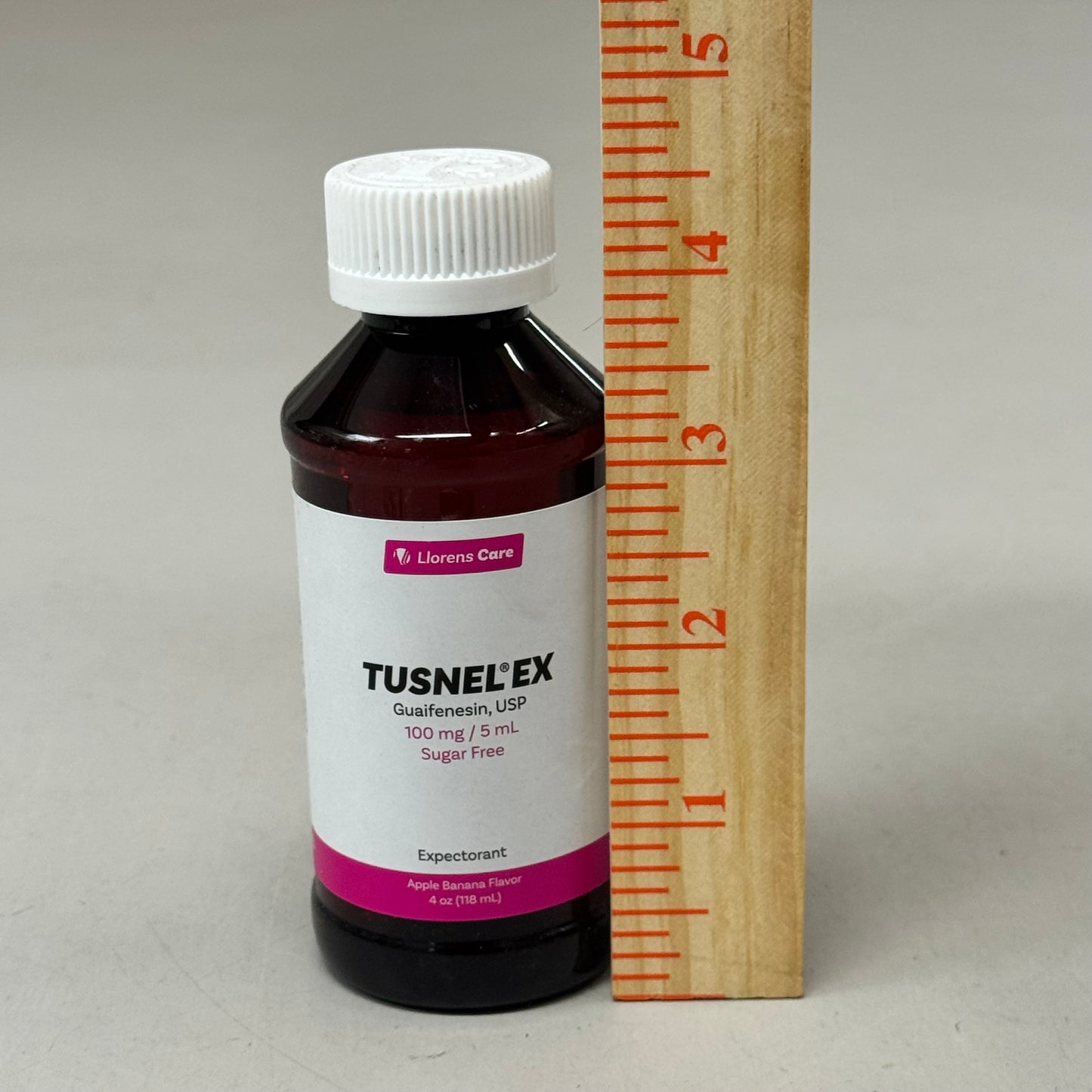 Tusnel EX Guaifenesin MUCUS Expectorant Syrup 4oz (2 bottles) Alcohol-Free, Sugar Free, Dye Free Apple Banana Flavor