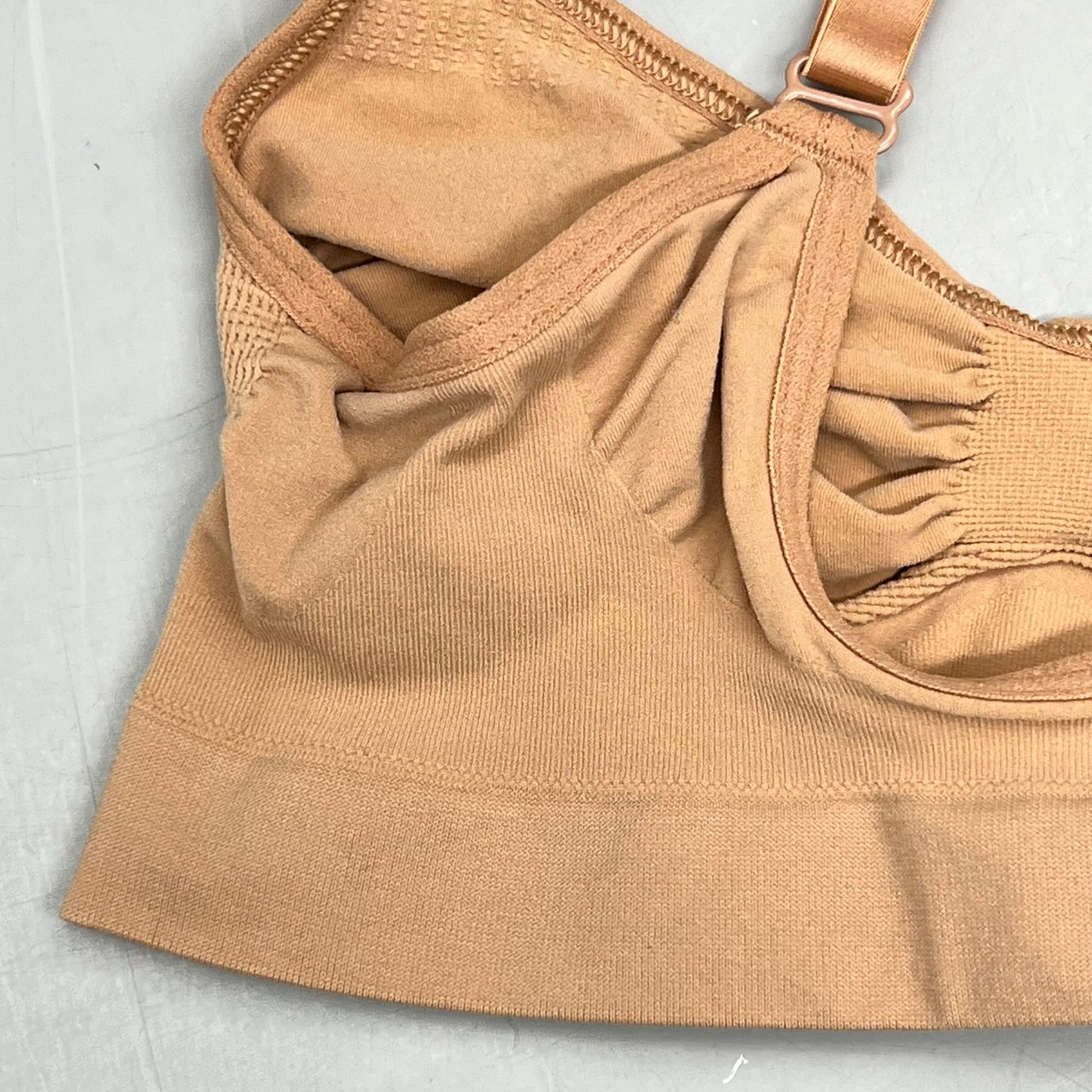 SKIMS Strong Support Seamless Bralette Pique Stitching Women's Sz S Bronze