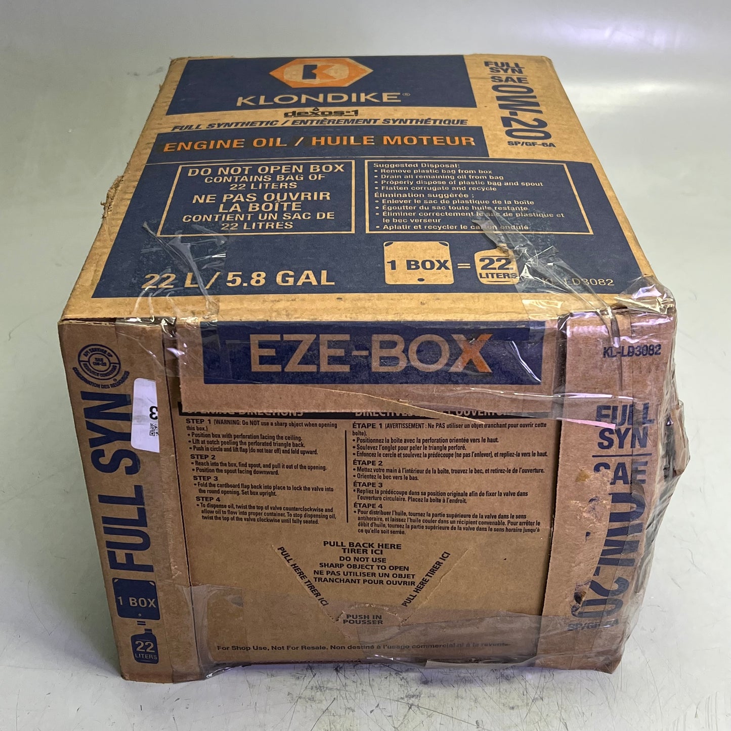 KLONDIKE Full Synthetic Automotive Engine Oil Premium Quality 5.8 Gal KL-LD3082