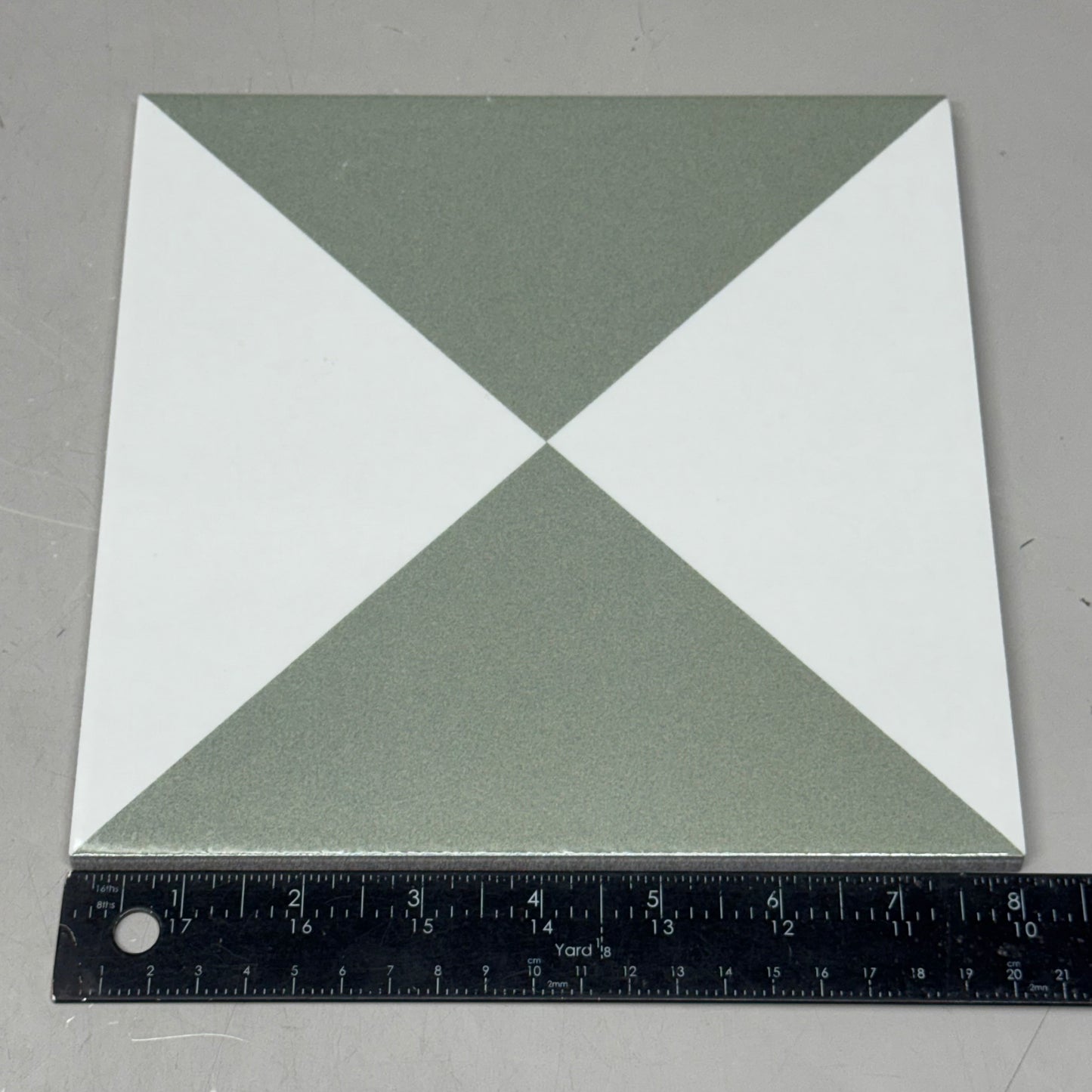 MUTINA (16 Tiles) Spain Encaustic Tiles 8" x 8" Green & White NDM30