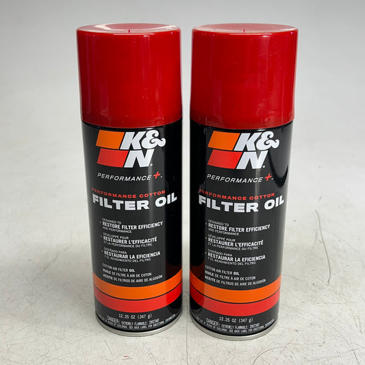 K&N (2 PACK) Aerosol Air Filter Oil Improve Air Filter Performance  12.25oz