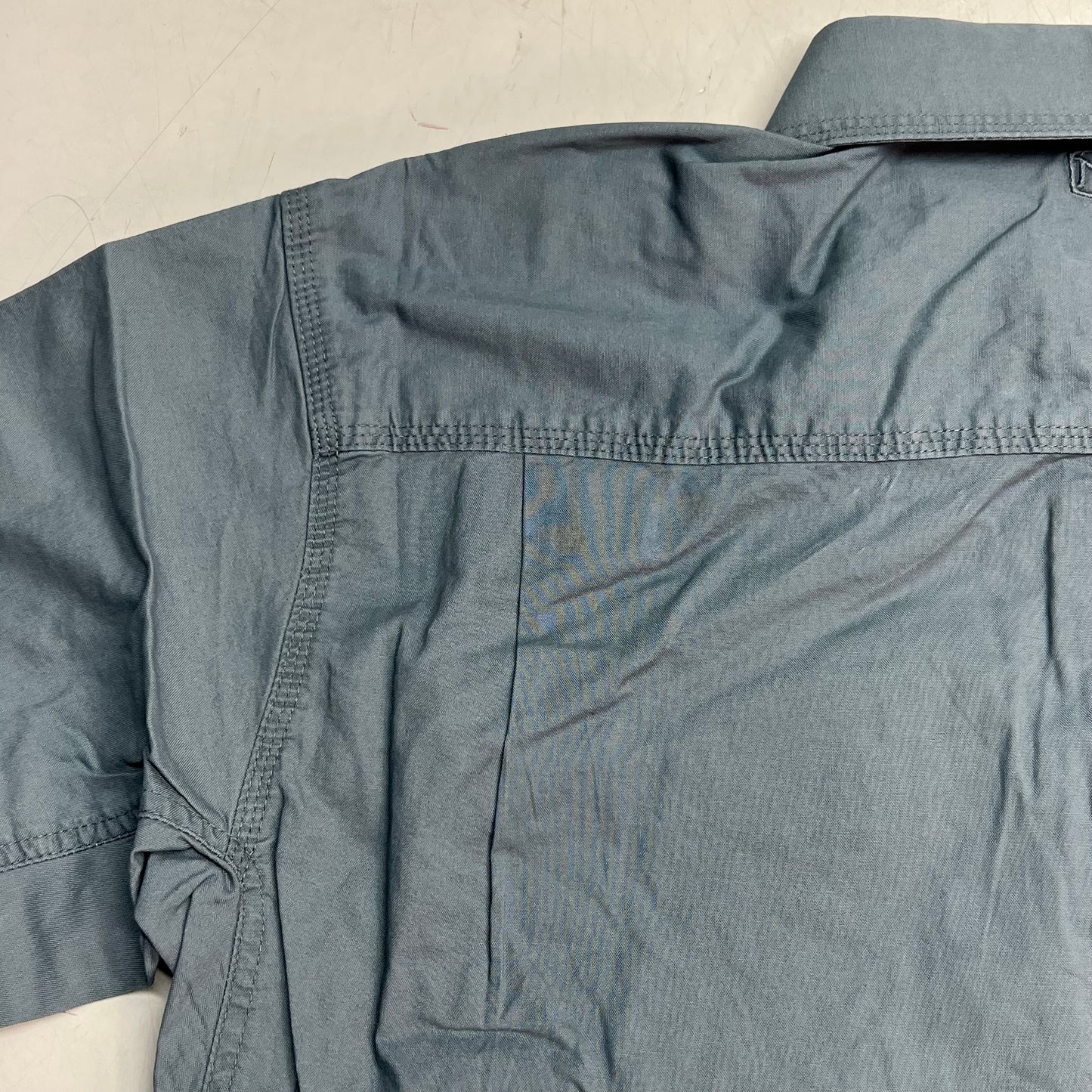 NOBLE OUTFITTERS Short Sleeve Weathered Work Shirt Men's Sz XL-R Light Blue 12005