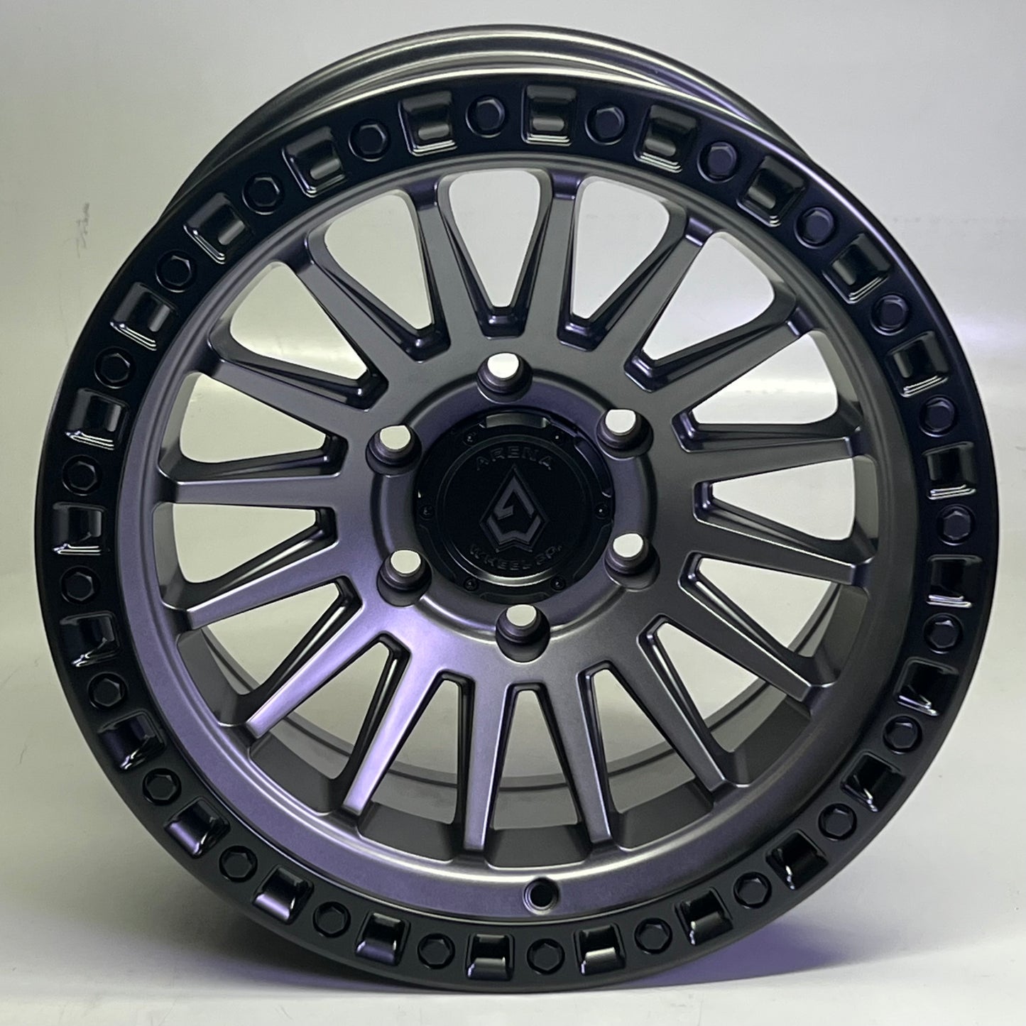 ARENA WHEEL Battle Wheel 17" x 9", Stud Circle: 6 x 139.7 Satin Gun Metal Center Stain Black Lip A101