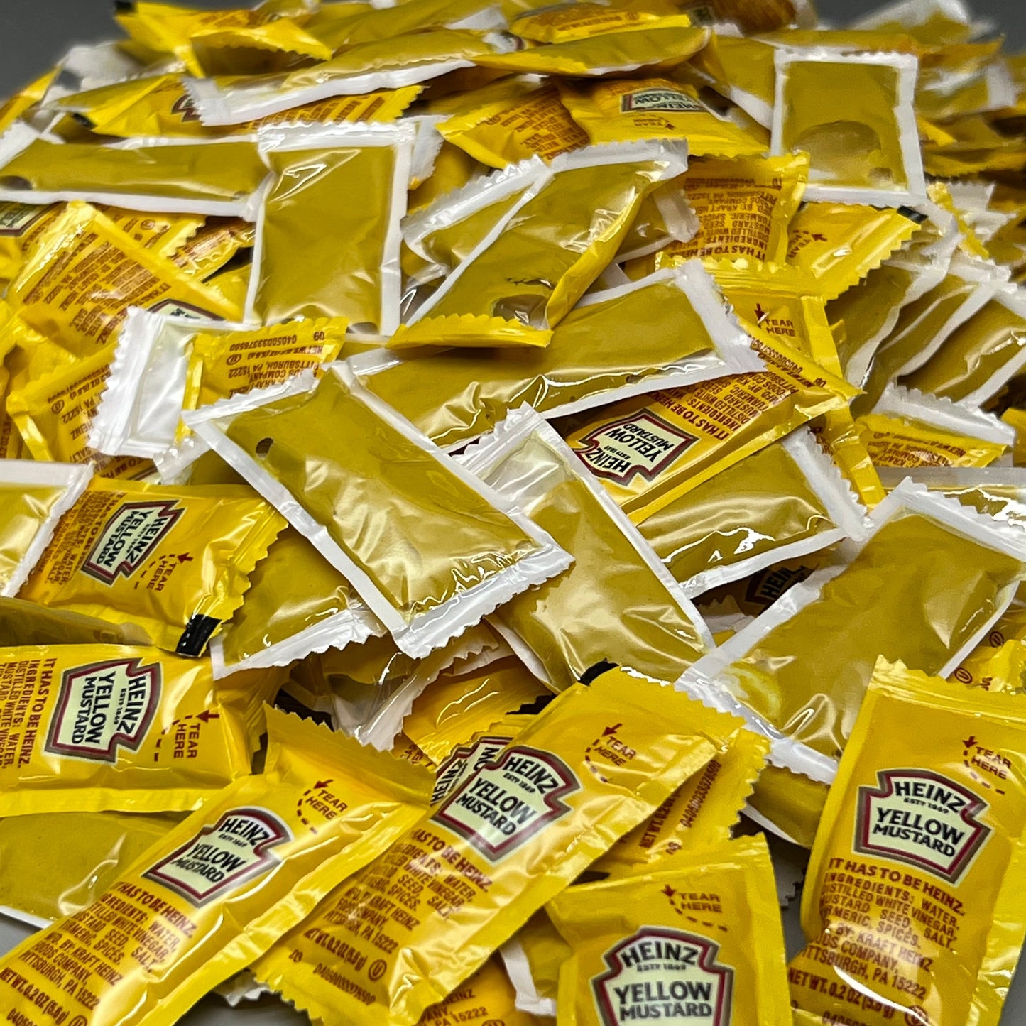 ZA@ HEINZ (500 PACK) Mild Mustard Individual Pack Size 0.2 oz BB 09/23 A