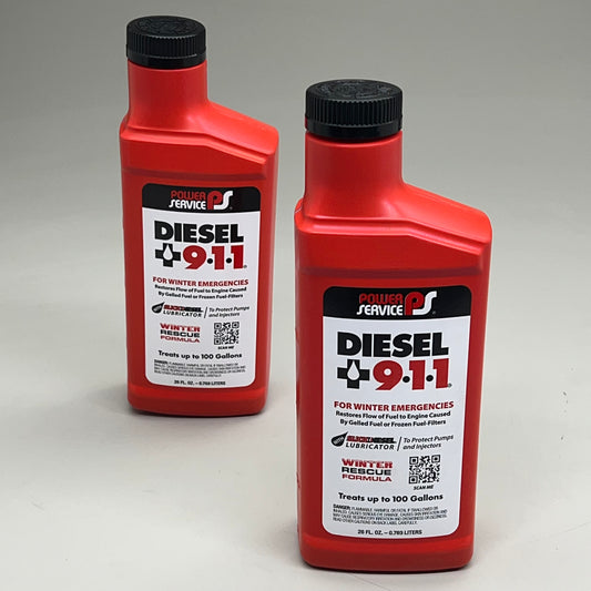 POWER SERVICE (2 PACK) Diesel Winter Emergencies Restores Fuel Flow 26floz 8026C