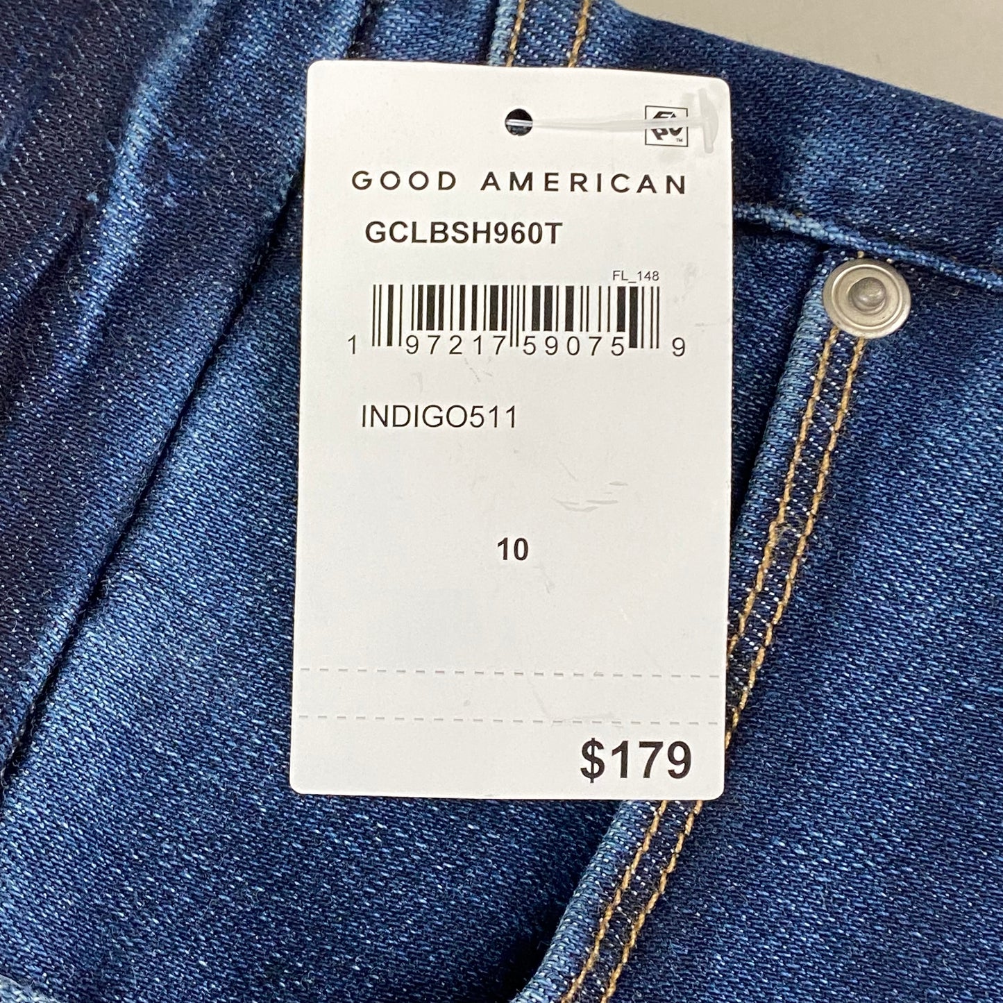 GOOD AMERICAN Good Classic Slim High Rise Jeans Women's Sz 10 Indigo511 GCLBSH960T