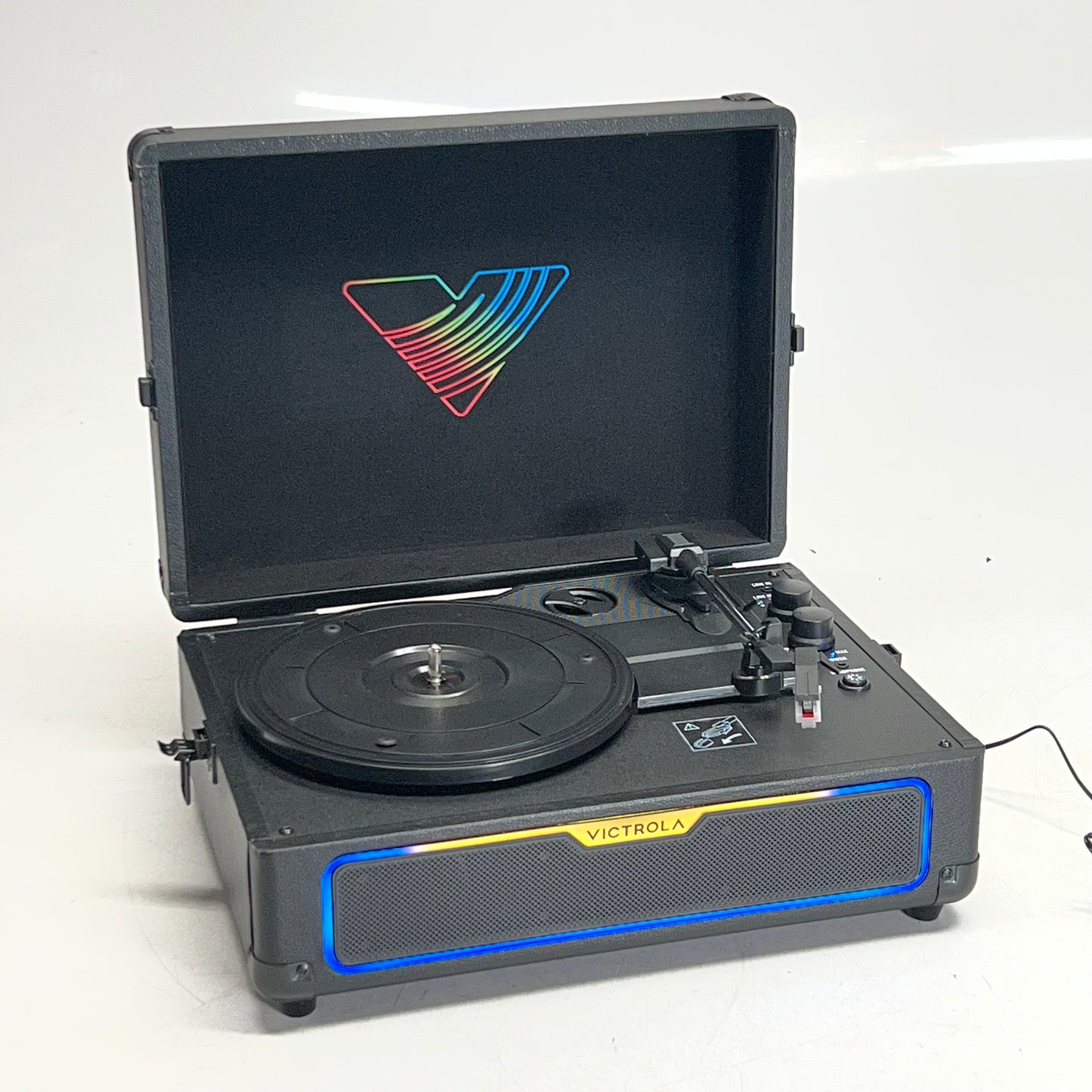 ZA@ VICTROLA Journey Glow Illuminated Suitcase Record Player, Black GK251402591 E