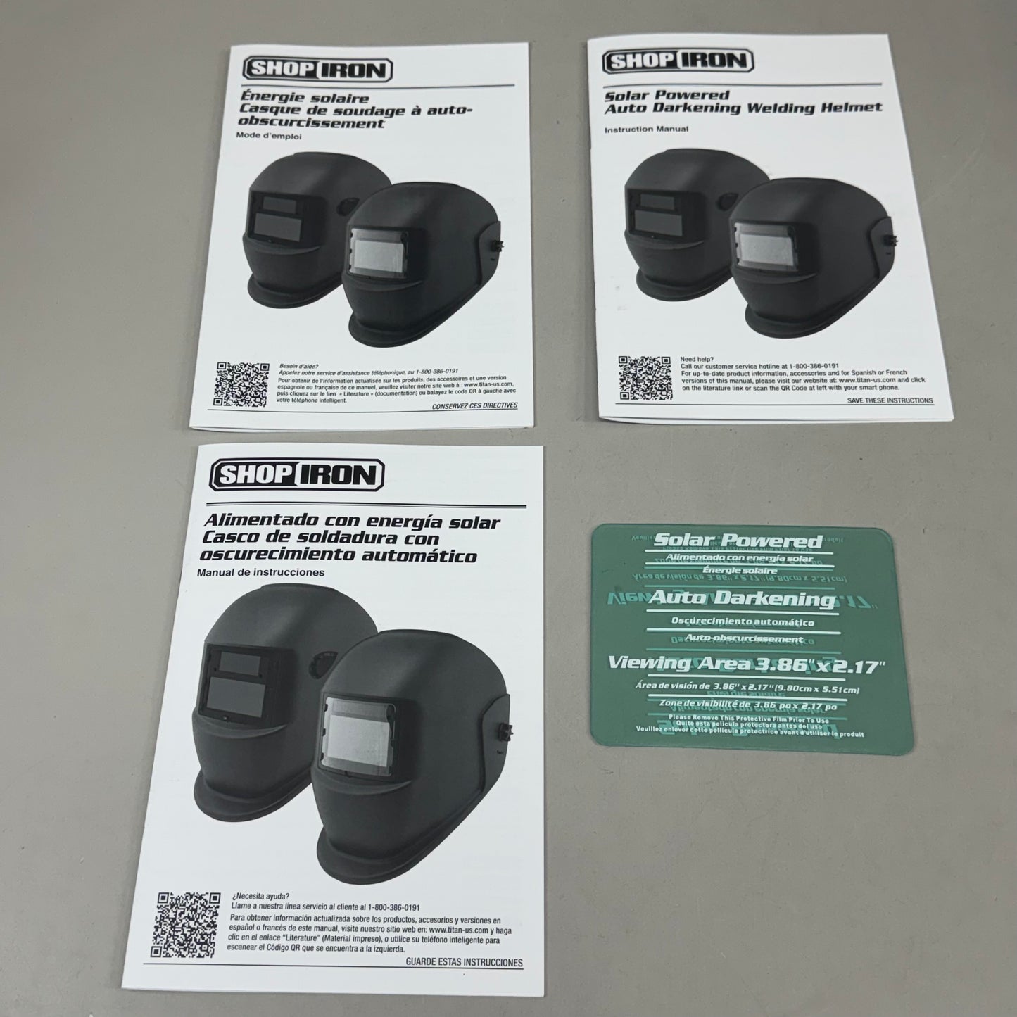 TITAN ShopIron Auto Darkening Welding Helmet 3.85x2.17" View Black 41262 (New Other)