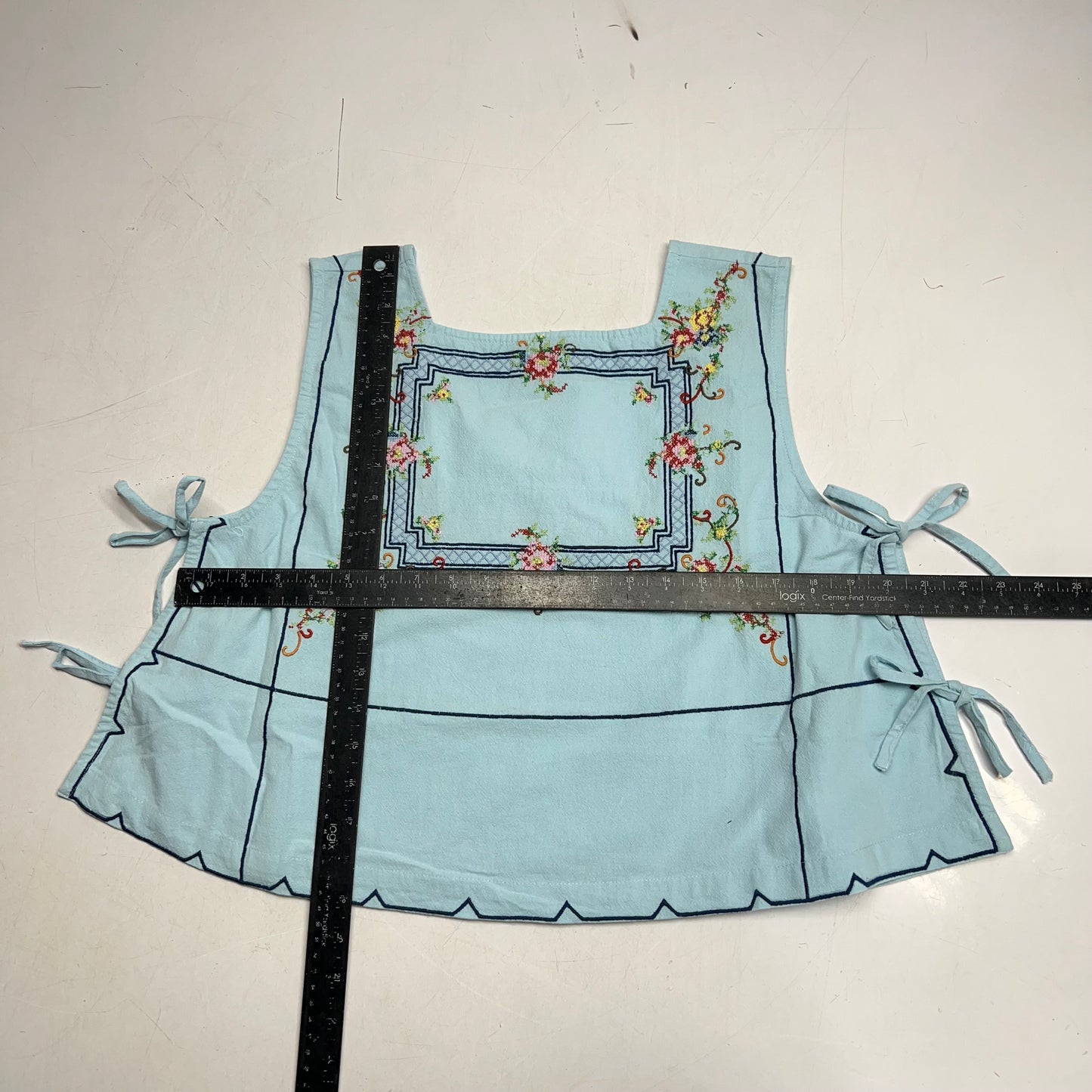 FREE PEOPLE Garden Wall Top Open Sides w/ Double Tie Closure Women's Sz M Blue