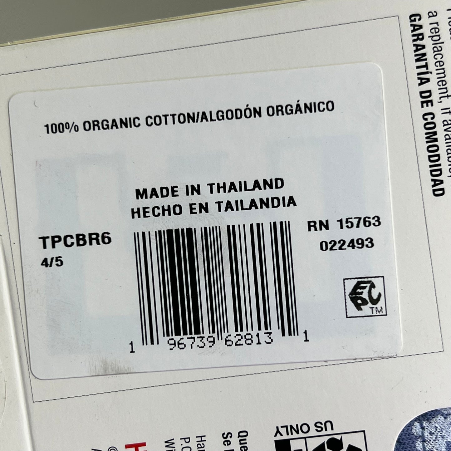 HANES (2 PACK, 6 BREIFS EACH) 100% Organic Cotton Pure Comfort Girls 4T/5T TP10AS