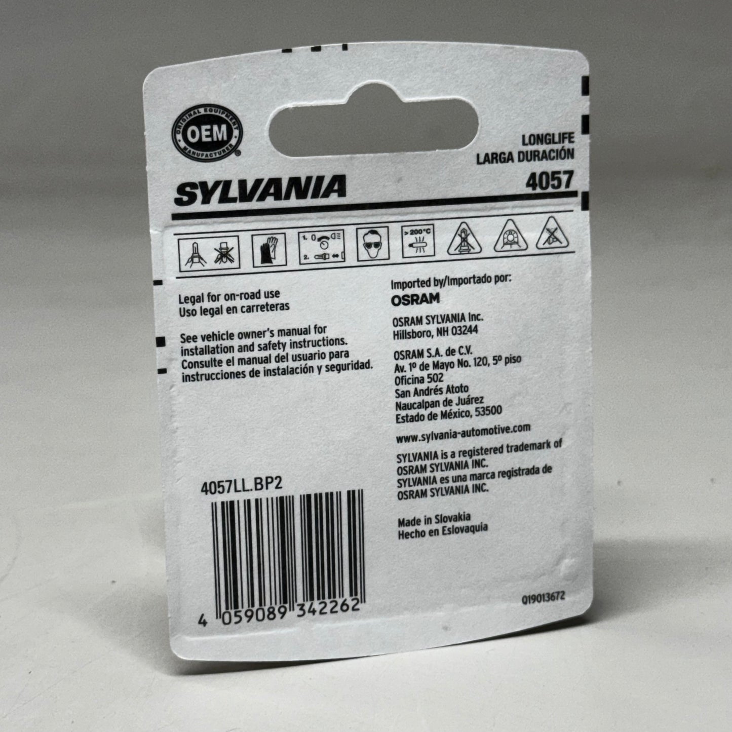 SYLVANIA (6 Bulb) Long Life Incandescent Mini Bulb 4057,Clear 4057LL.BP2