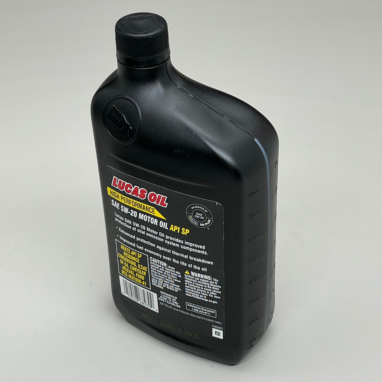 7 ELEVEN (6 PACK) SAE 5W-20 Motor Oil High Performance Gasoline Engines 1qt BB 01/24