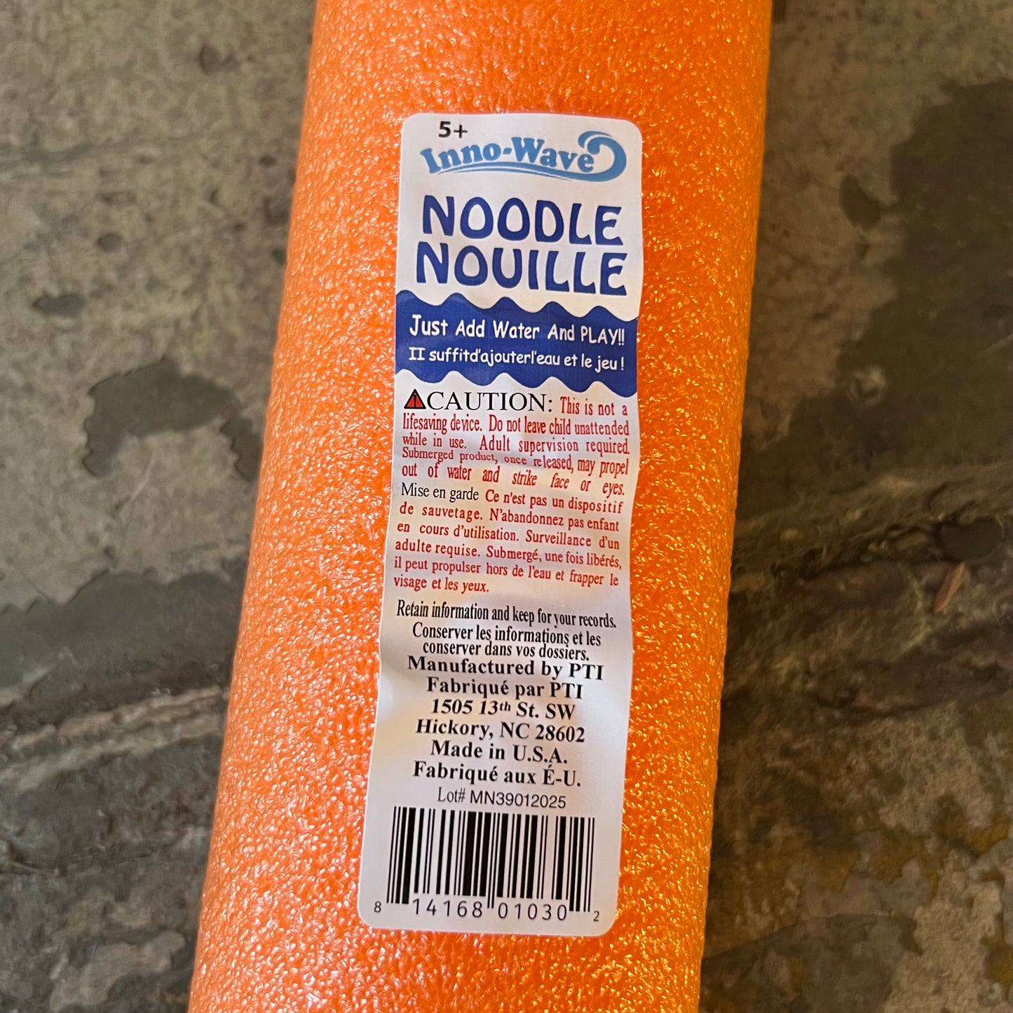 INNO-WAVE (2 PACK) Assorted Swimming Pool Noodle 54.5"L X 3.5"D Orange MN39012025