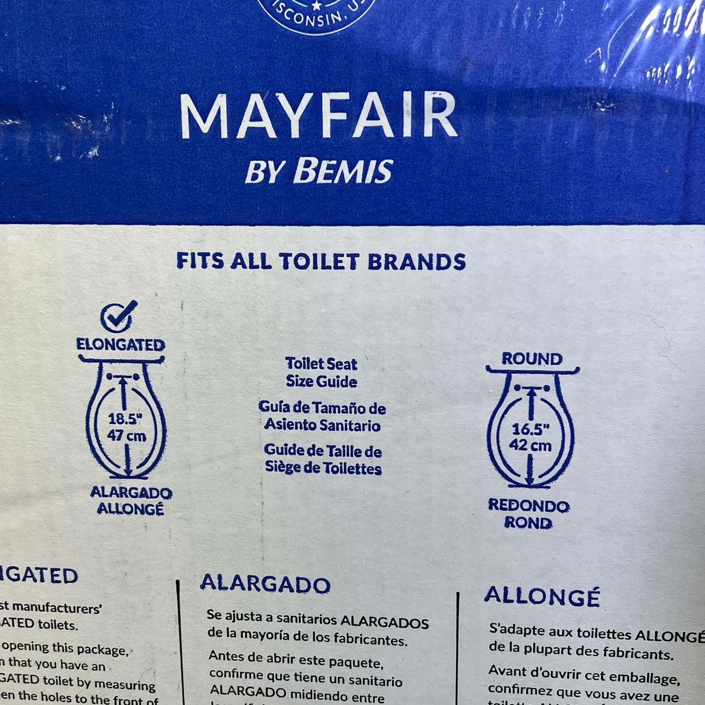 BEMIS Mayfair Affinity Elongated Plastic Toilet Seat Slow Close White 187SLOW000